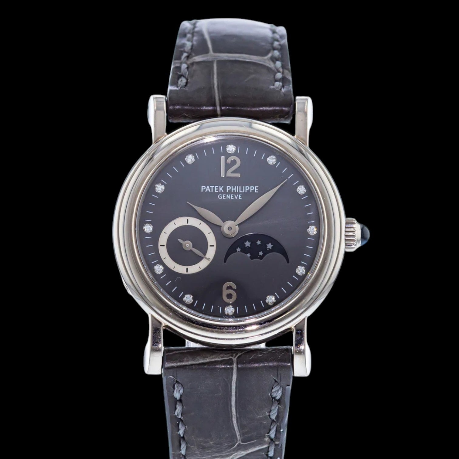 Calatrava Ladies 18k White Gold Moon Diamonds