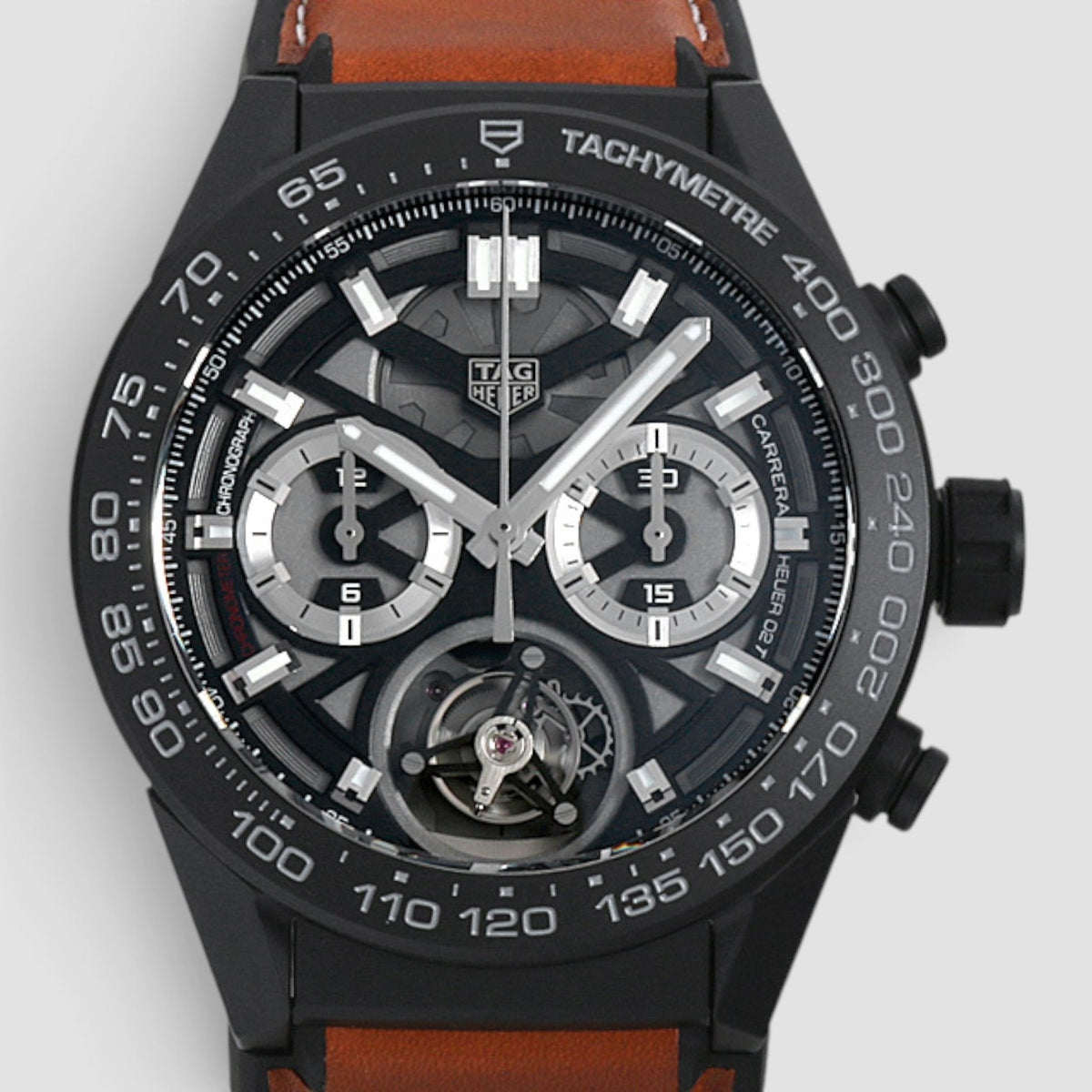 Carrera Heuer-02T Tourbillon Chronograph Skeleton Dial