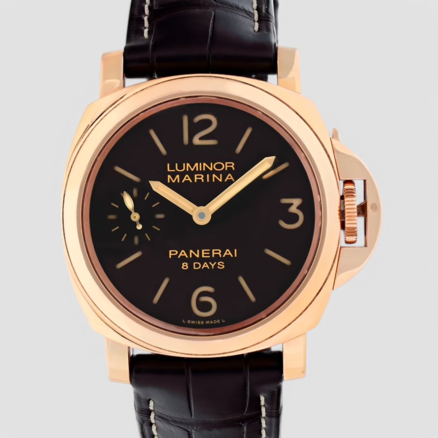Luminor Marina Brown Dial 18kt Rose Gold Men's Watch