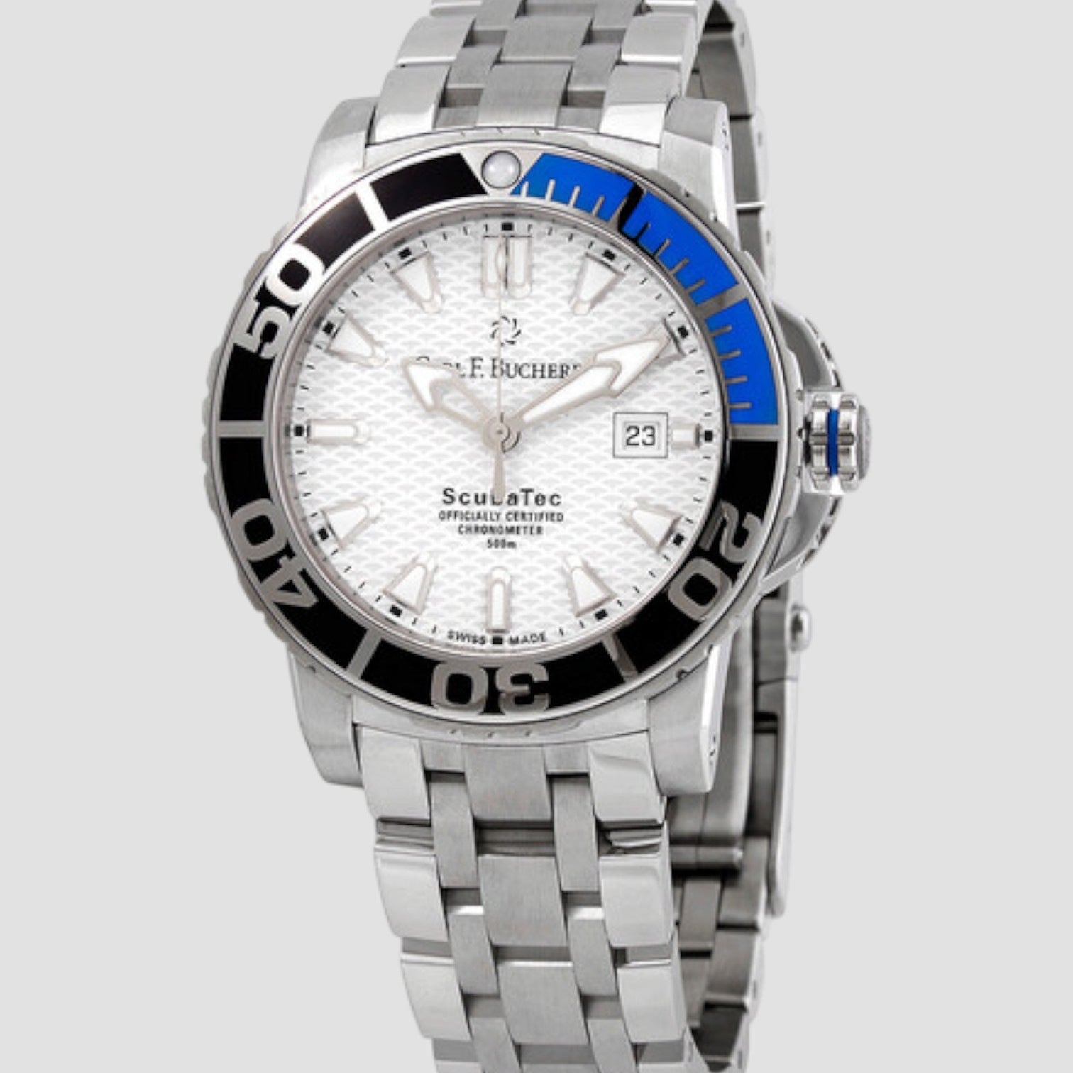 Patravi ScubaTec White Dial Batman Bezel Men's Watch