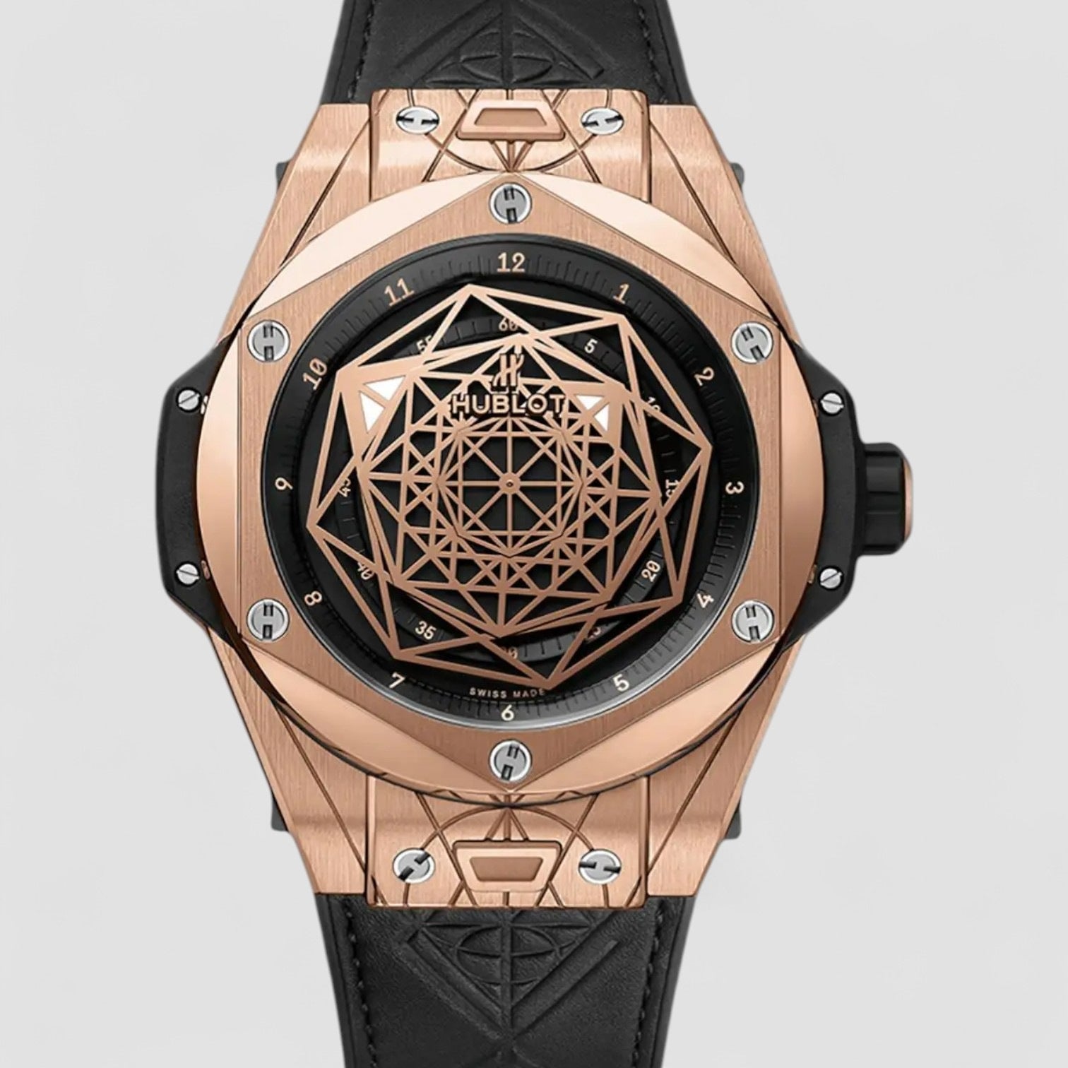 Big Bang Sang Bleu Black Dial 18k King Gold 45mm