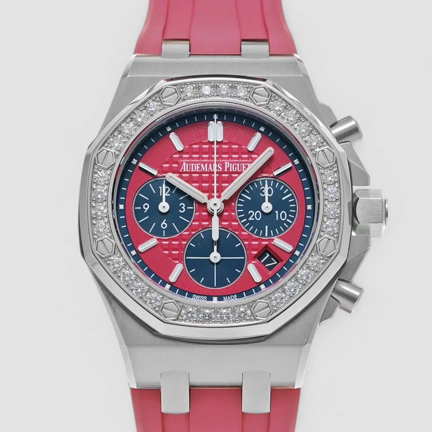 Royal Oak Offshore Chronograph Automatic Diamond Pink Dial Ladies Watch