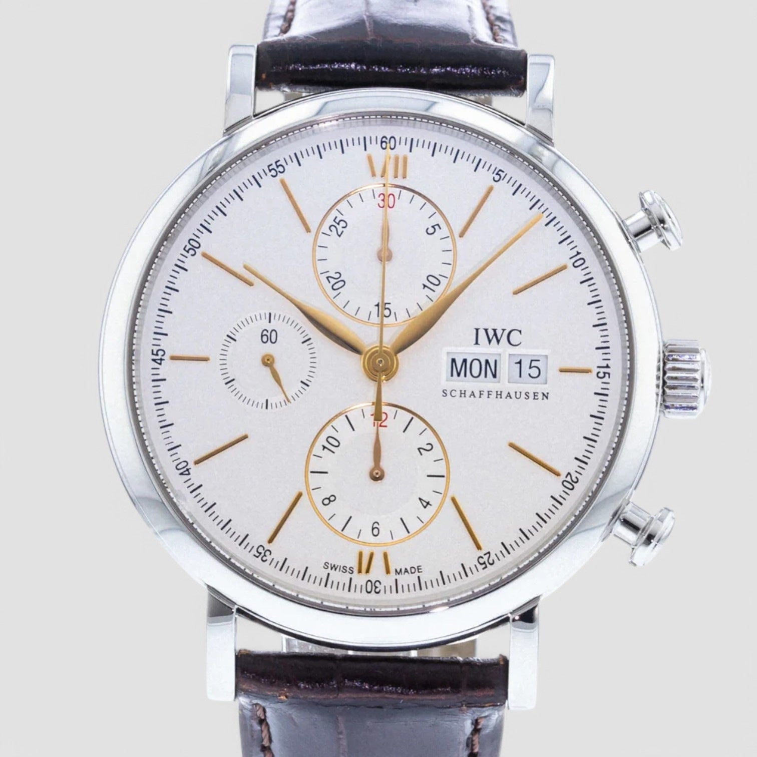 Portofino Chronograph SS Silver Dial Tang Buckle