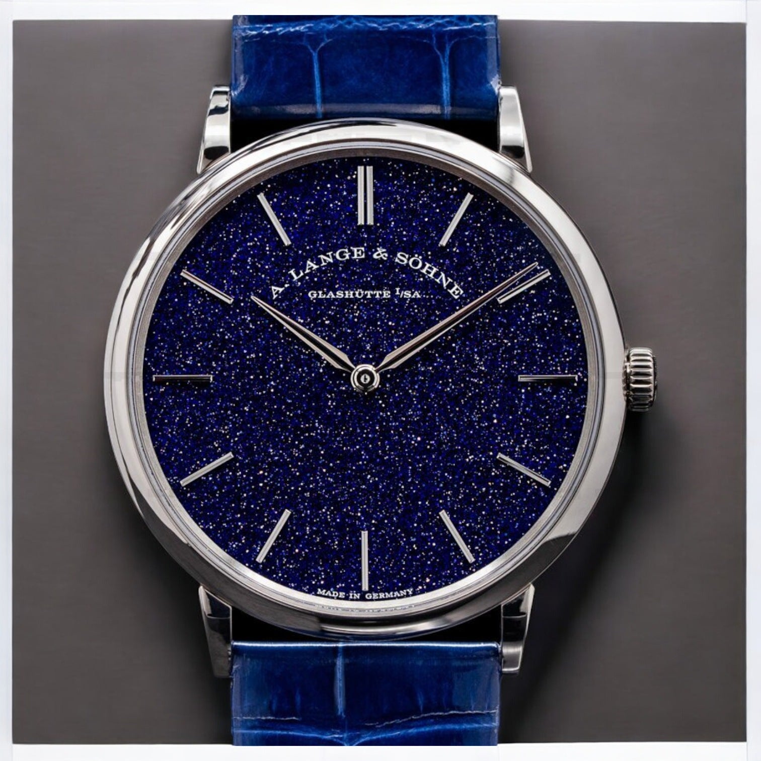 A. Lange & Söhne Saxonia Thin Manual Wind Blue Gold-Flux Dial 205.086