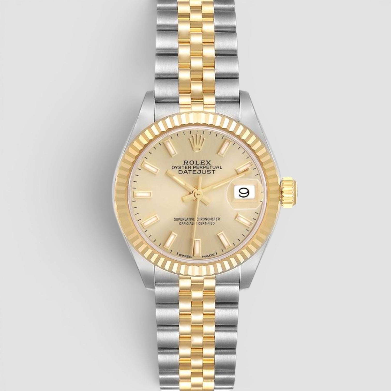 Lady-Datejust Champagne Dial Two-Tone Jubilee