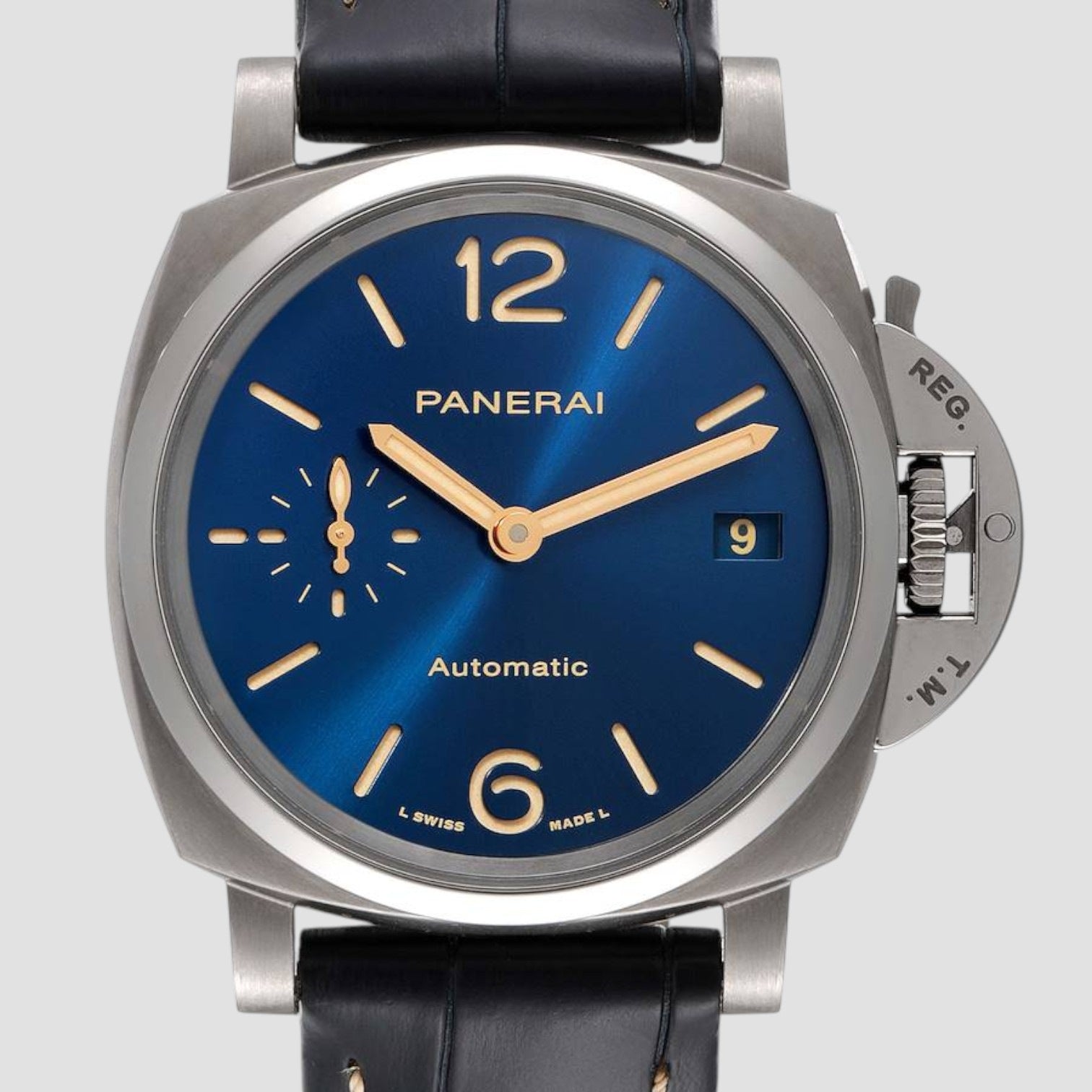 Luminor Due 38mm Blue Dial Titanium Mens Watch