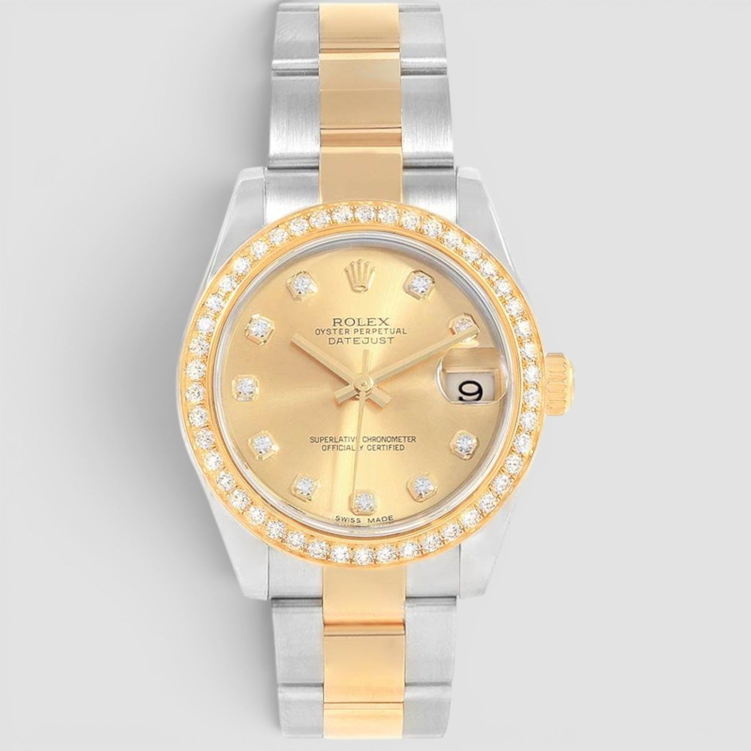 Datejust 31mm Steel & Yellow Gold Diamond Champagne Dial