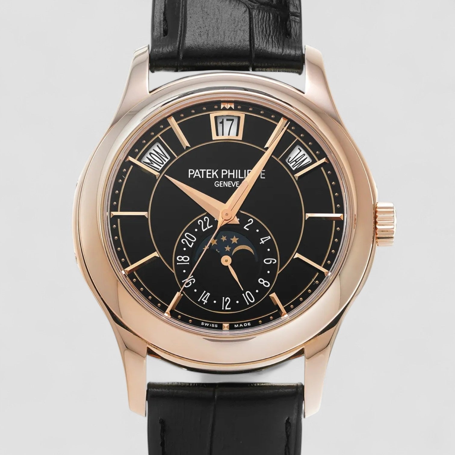 Annual Calendar Black Dial 18K Rose Gold