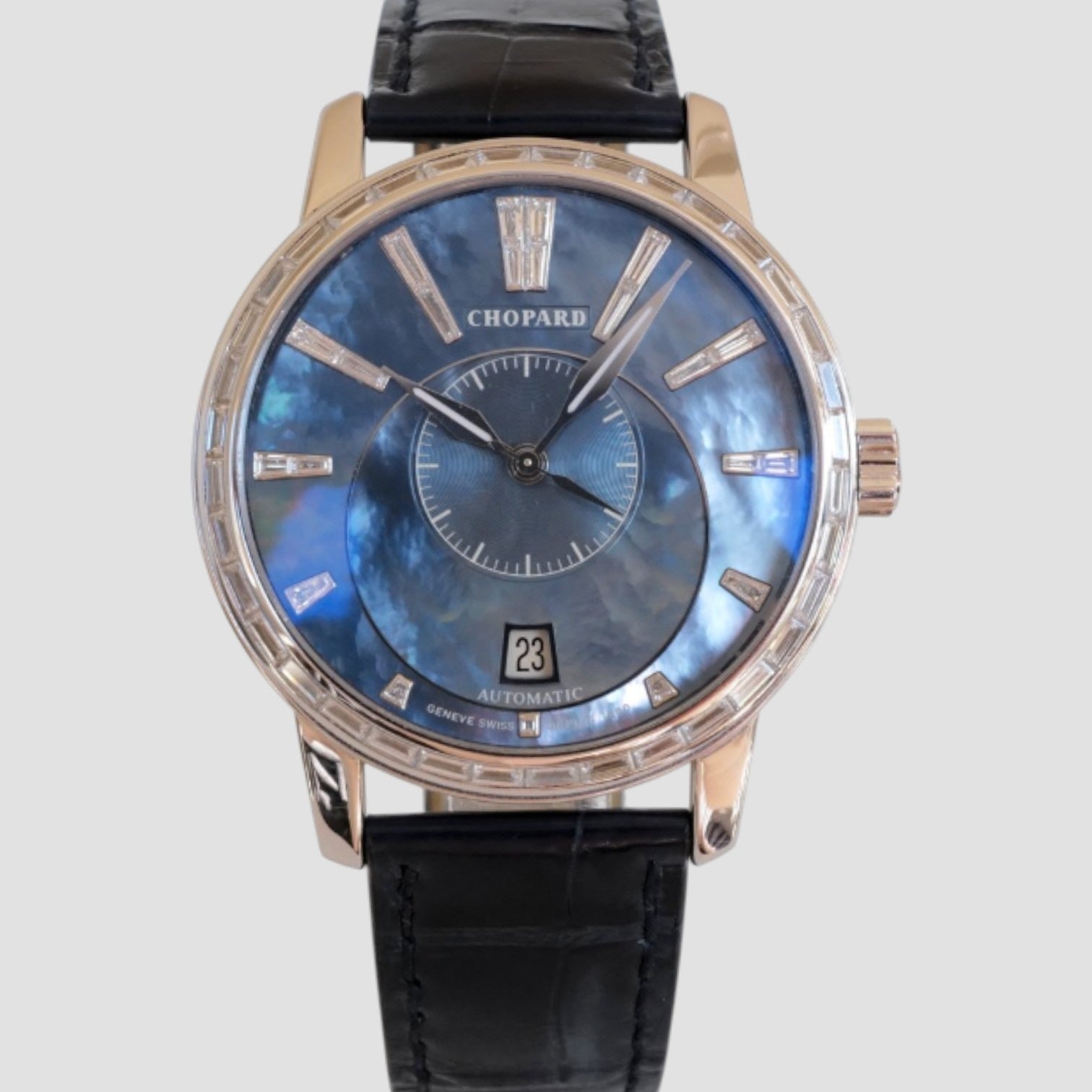 L.U.C Twin 18K White Gold Baguette Diamonds