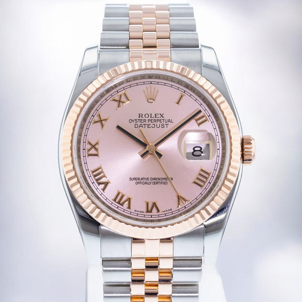 Datejust 36 Pink Roman Dial Two-Tone Rose Gold/Steel Jubilee