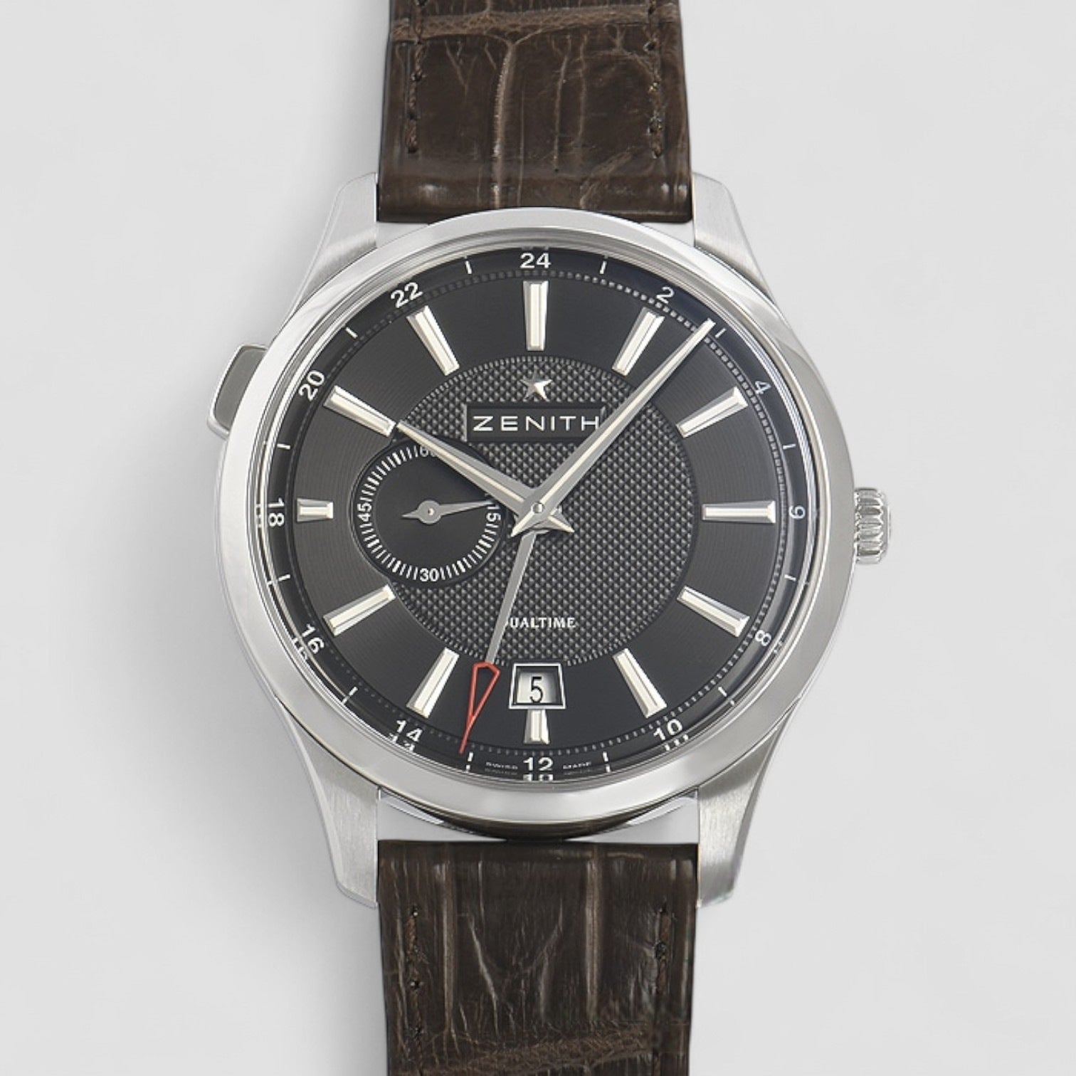 Zenith Captain Dual Time Automatic Grey Dial Men's Watch 03.2130