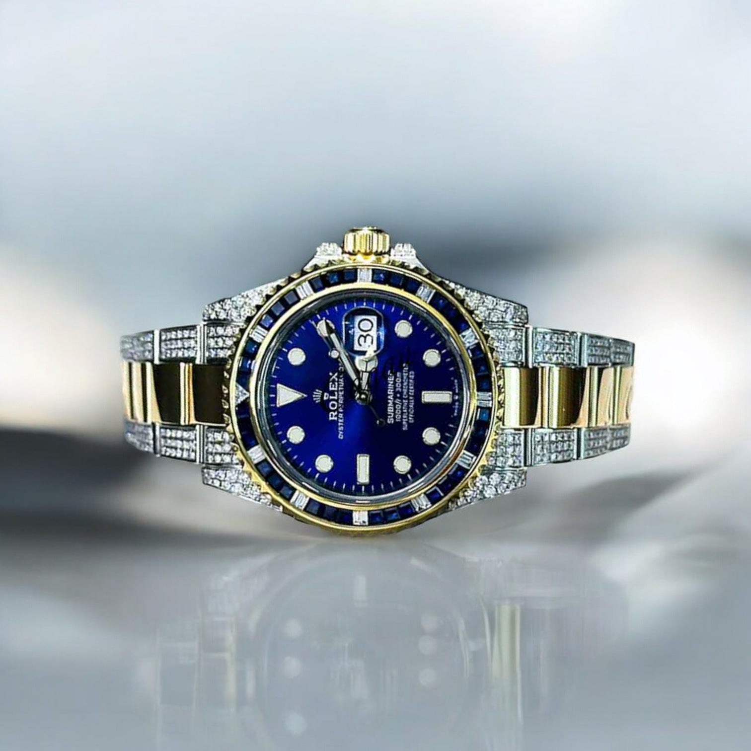 Submariner Date – Oyster – Royal Blue Dial – Custom Diamond-Set - Iced out