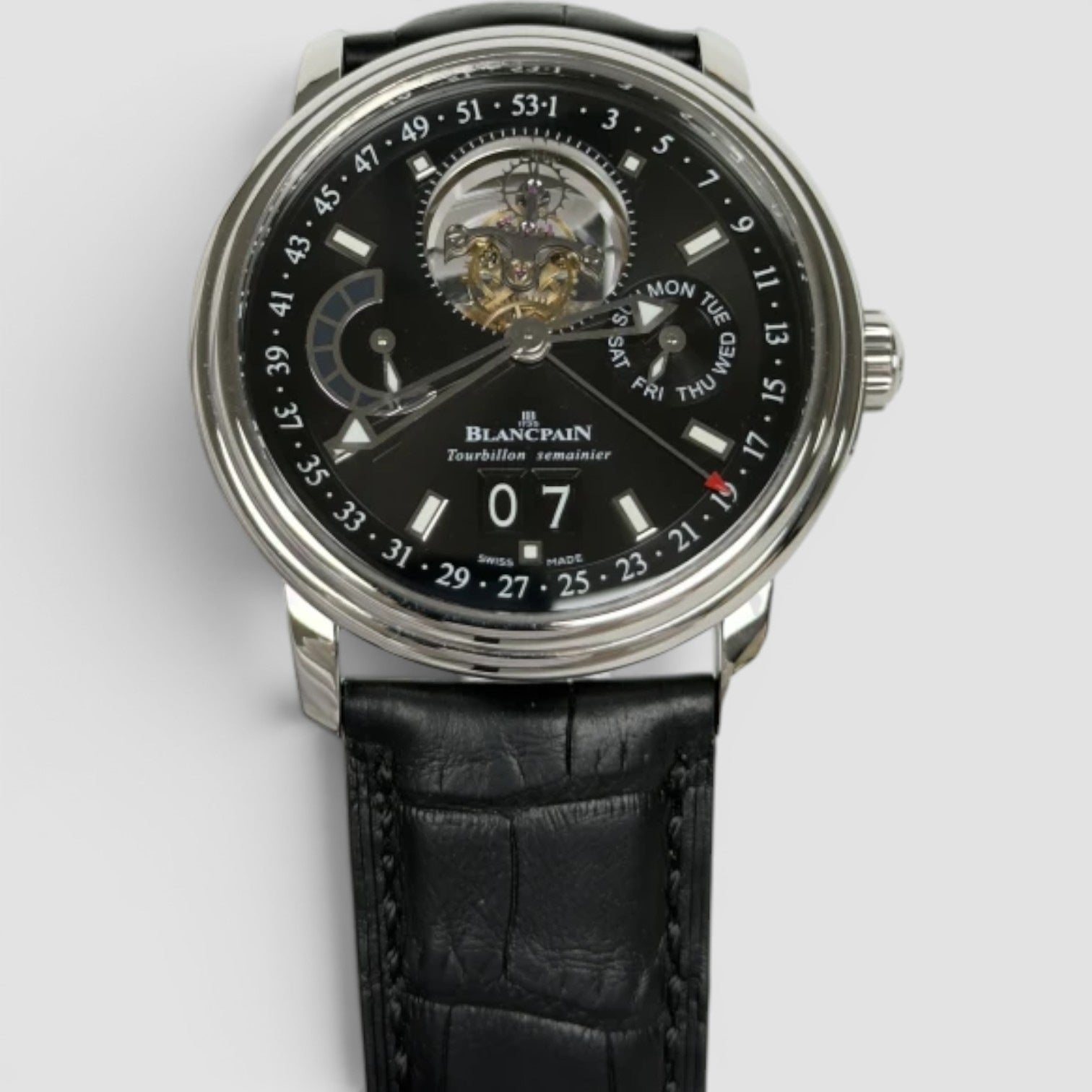 Léman Tourbillon Semainier 40mm Platinum Black Dial
