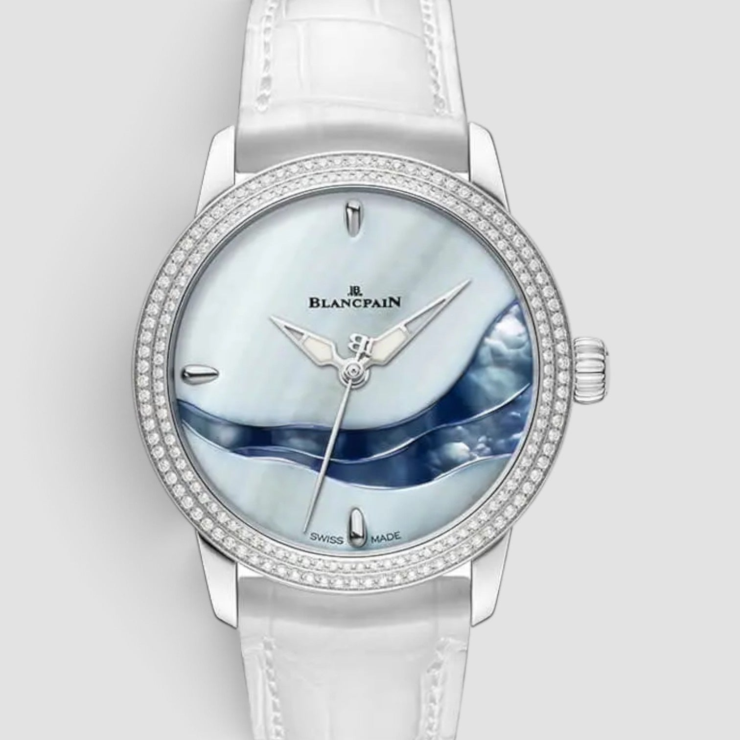 Women Rivière 34mm Steel & Gem-Set Mother-of-Pearl Dial