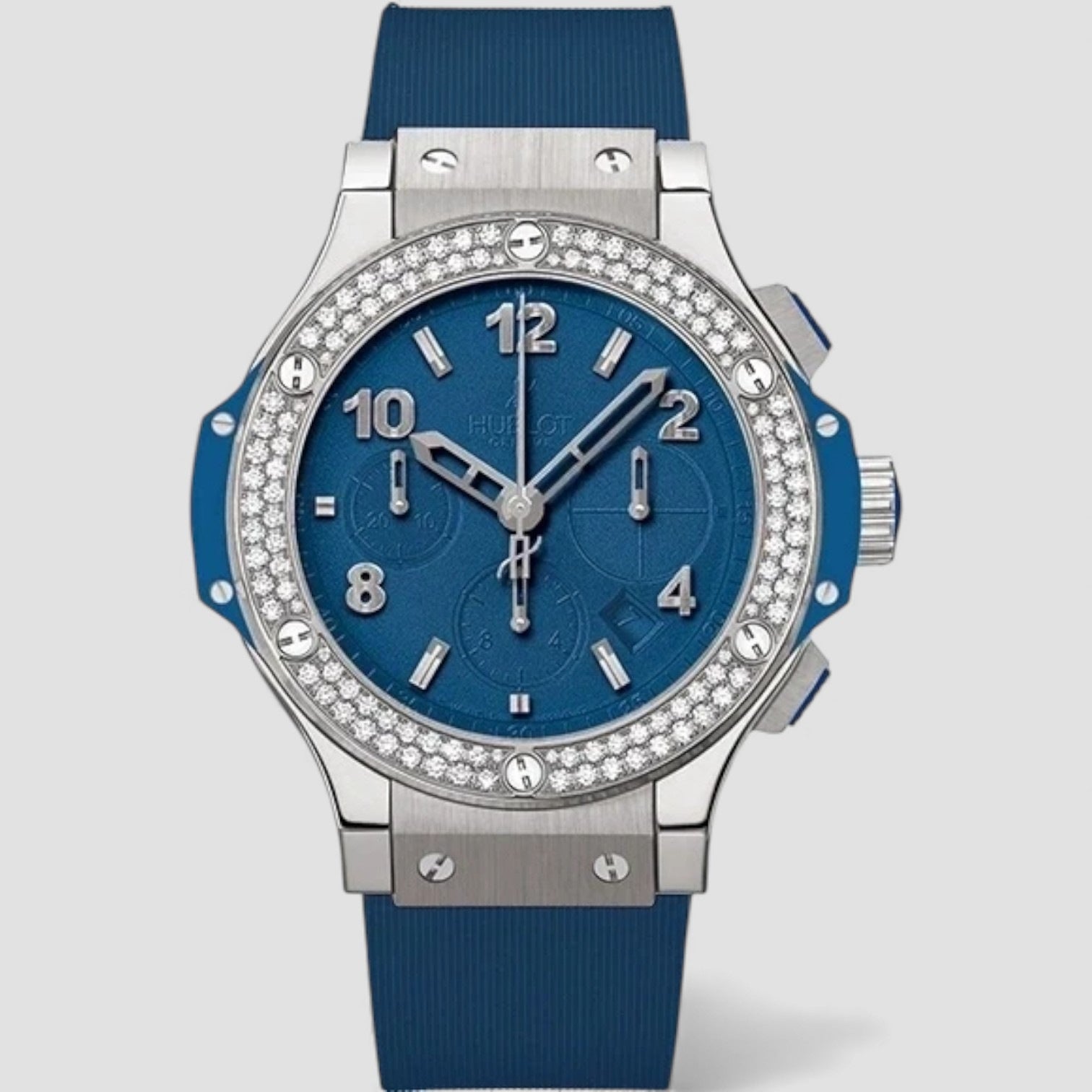 Hublot Big Bang Tutti Frutti Blue Dial Blue Leather Strap Watch