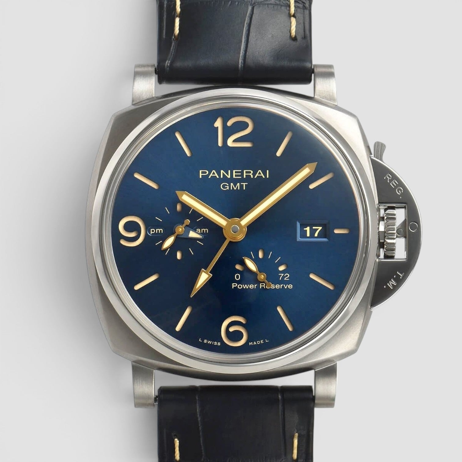 Luminor Due GMT Power Reserve 45mm Titanium Blue Dial