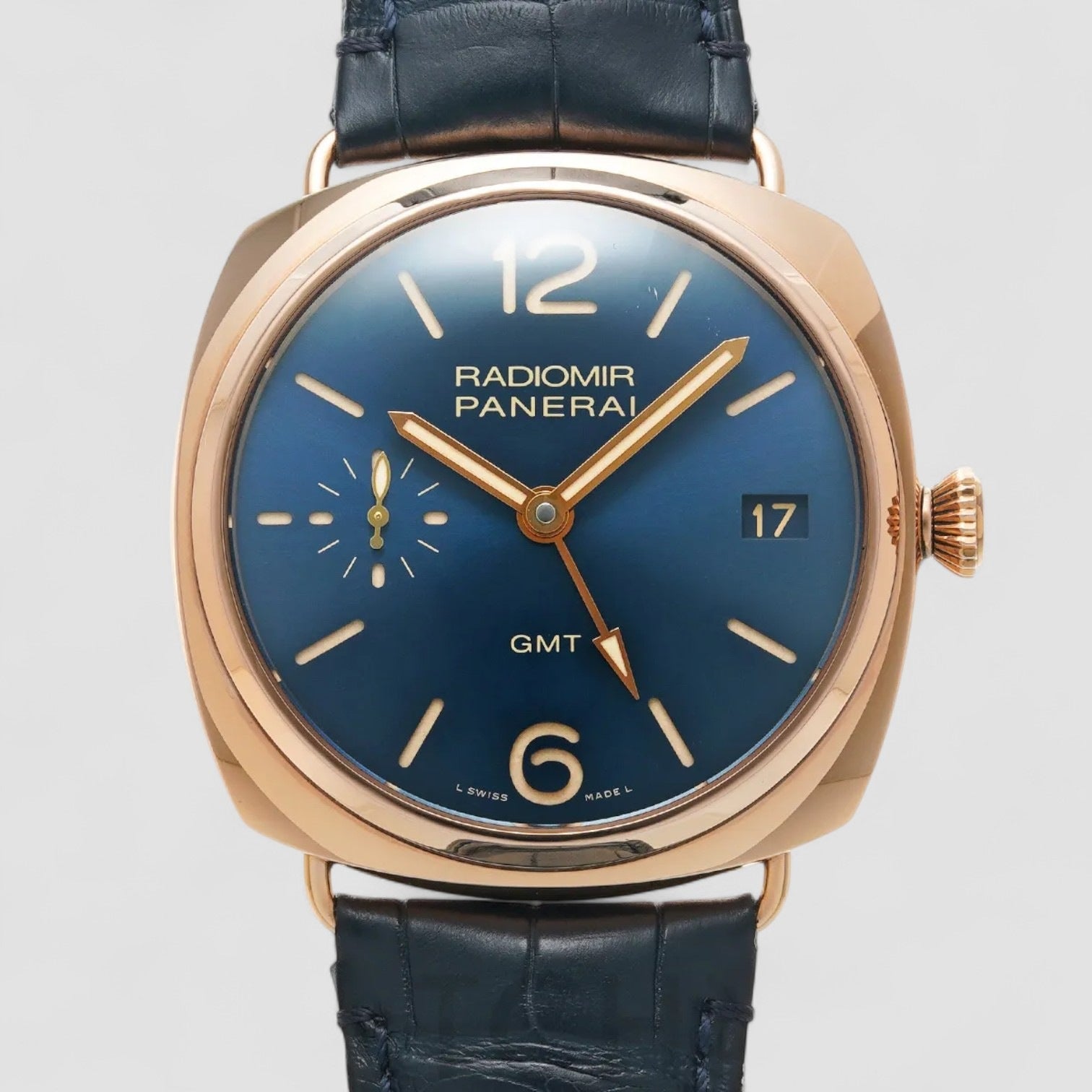Radiomir 3 Days GMT Oro Rosso 18k Rose Gold Mens Watch