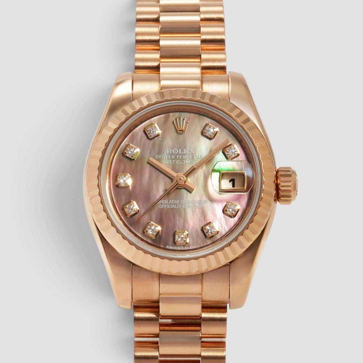 Lady-Datejust 26 Dark Mother-of-Pearl Diamond Dial