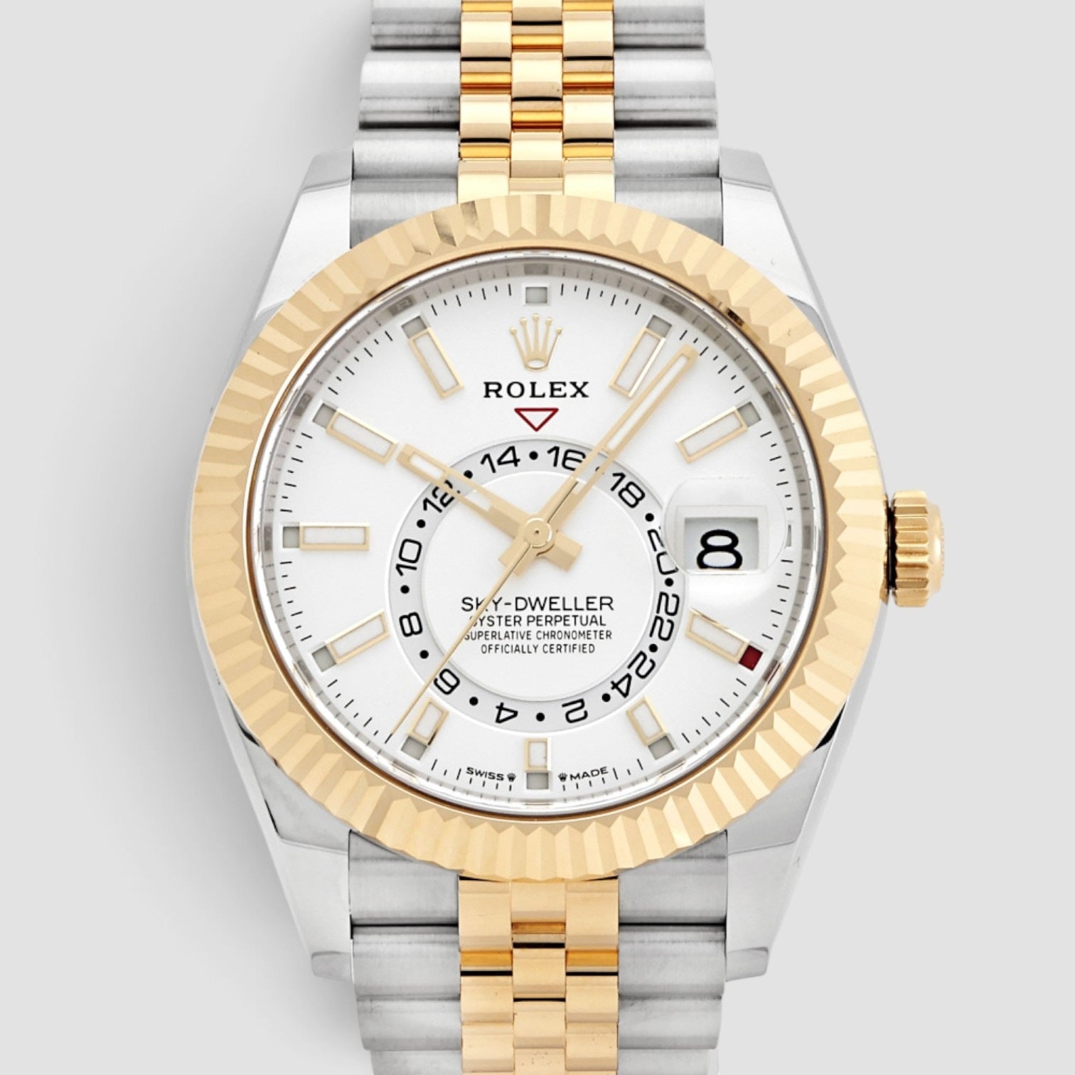 Sky-Dweller 42mm Gold & Steel White Dial