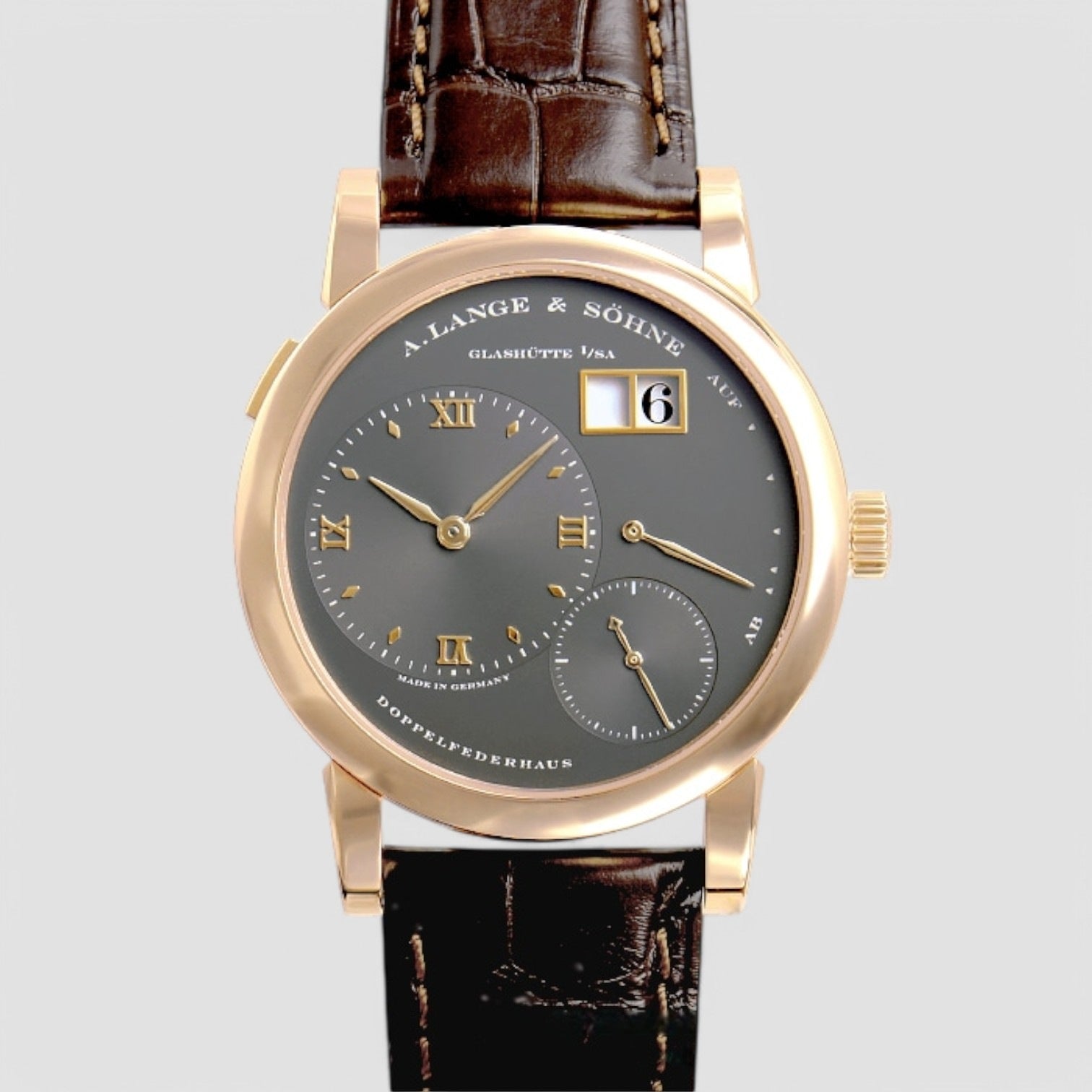 Lange 1 Grey Dial 18K Rose Gold 38.5MM