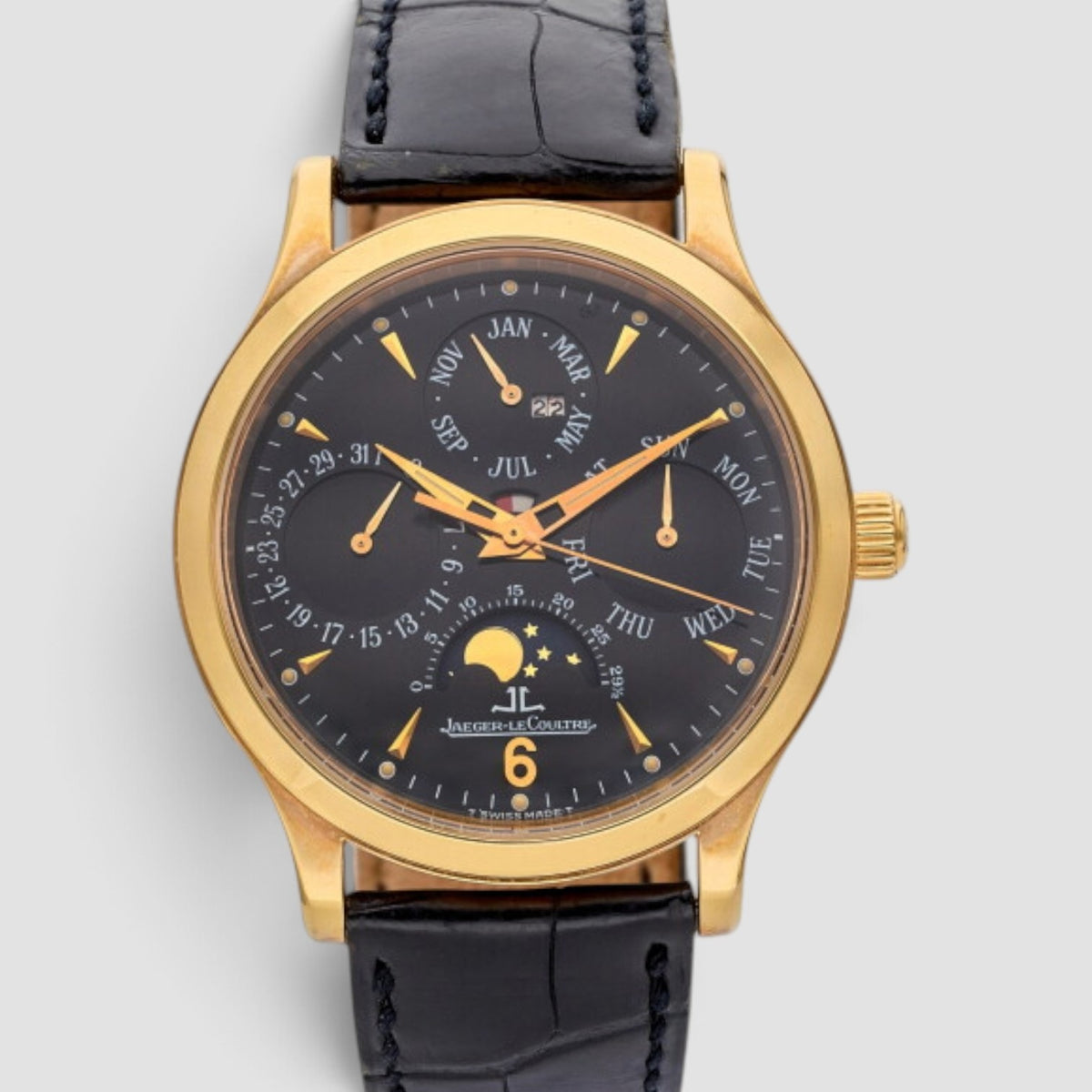 Master Control 37mm Rose Gold Perpetual Calendar Black Dial