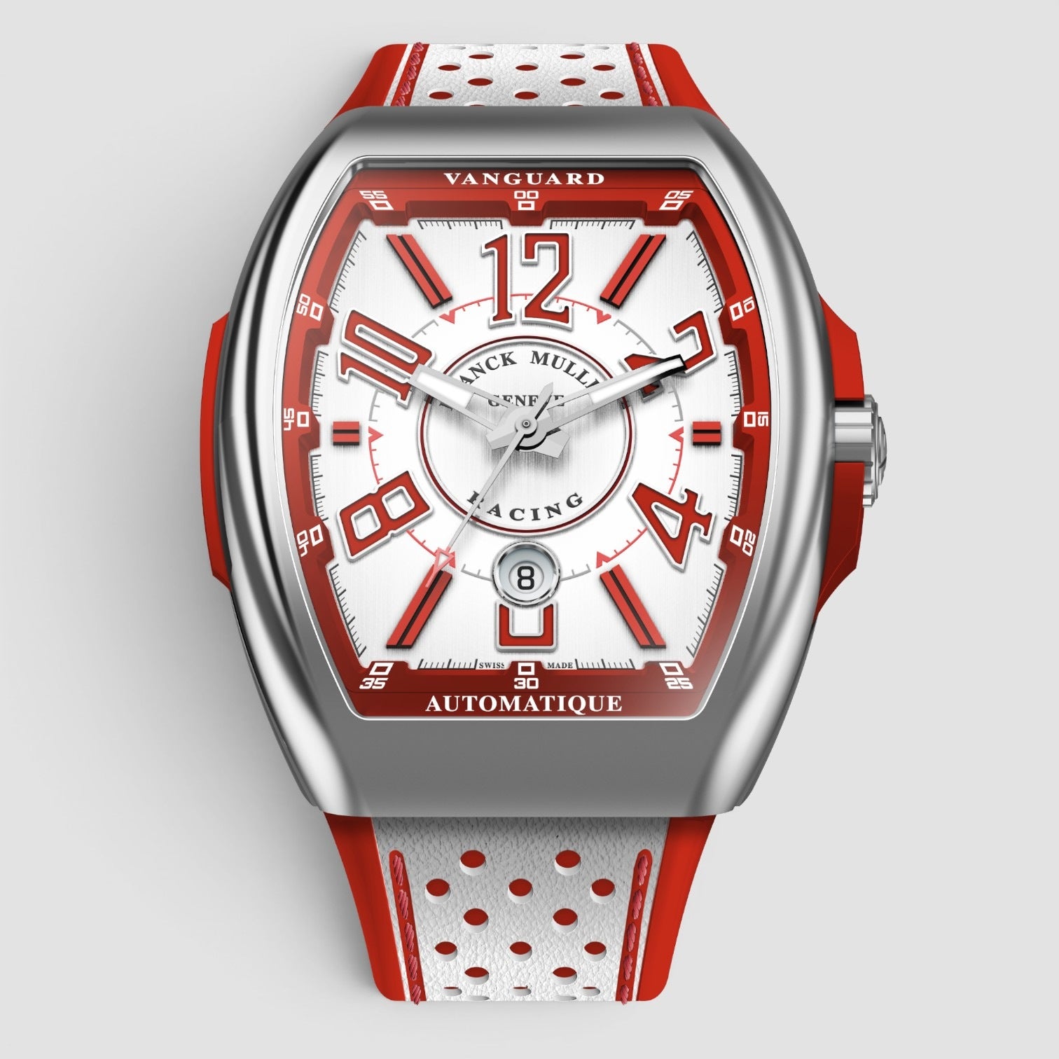 Vanguard Racing 45mm White Case Red Dial Automatic