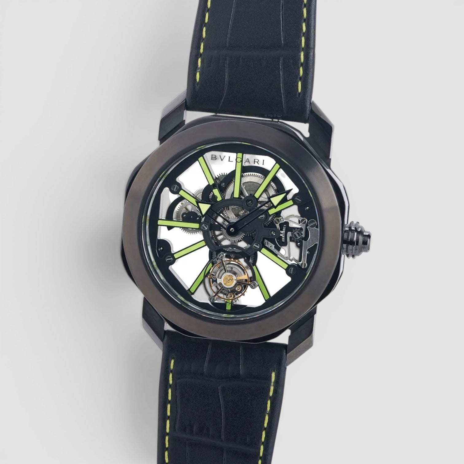 Octo Tourbillon Sapphire 44mm Titanium DLC Skeleton Dial