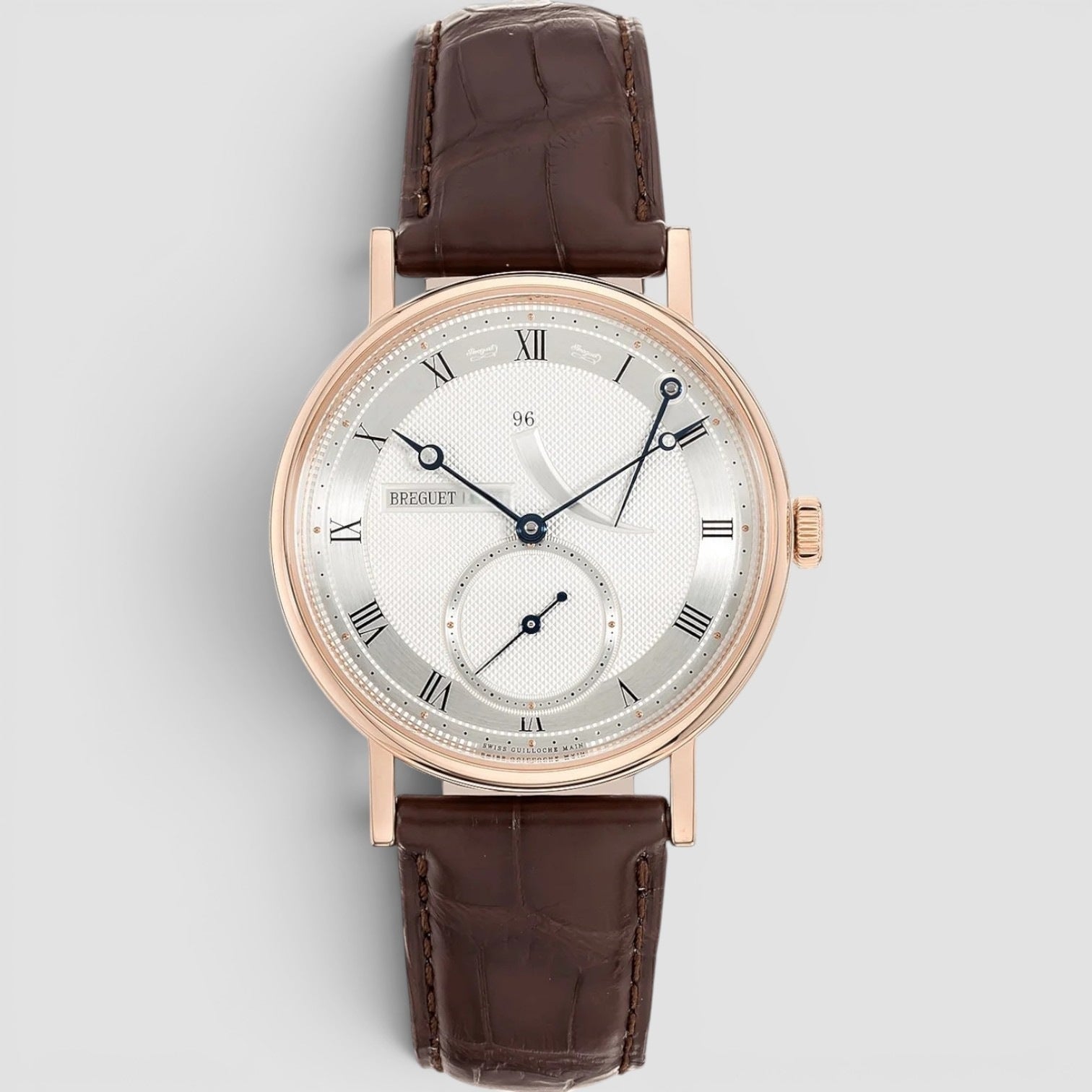 Classique 38mm Rose Gold Silver Guilloché Dial