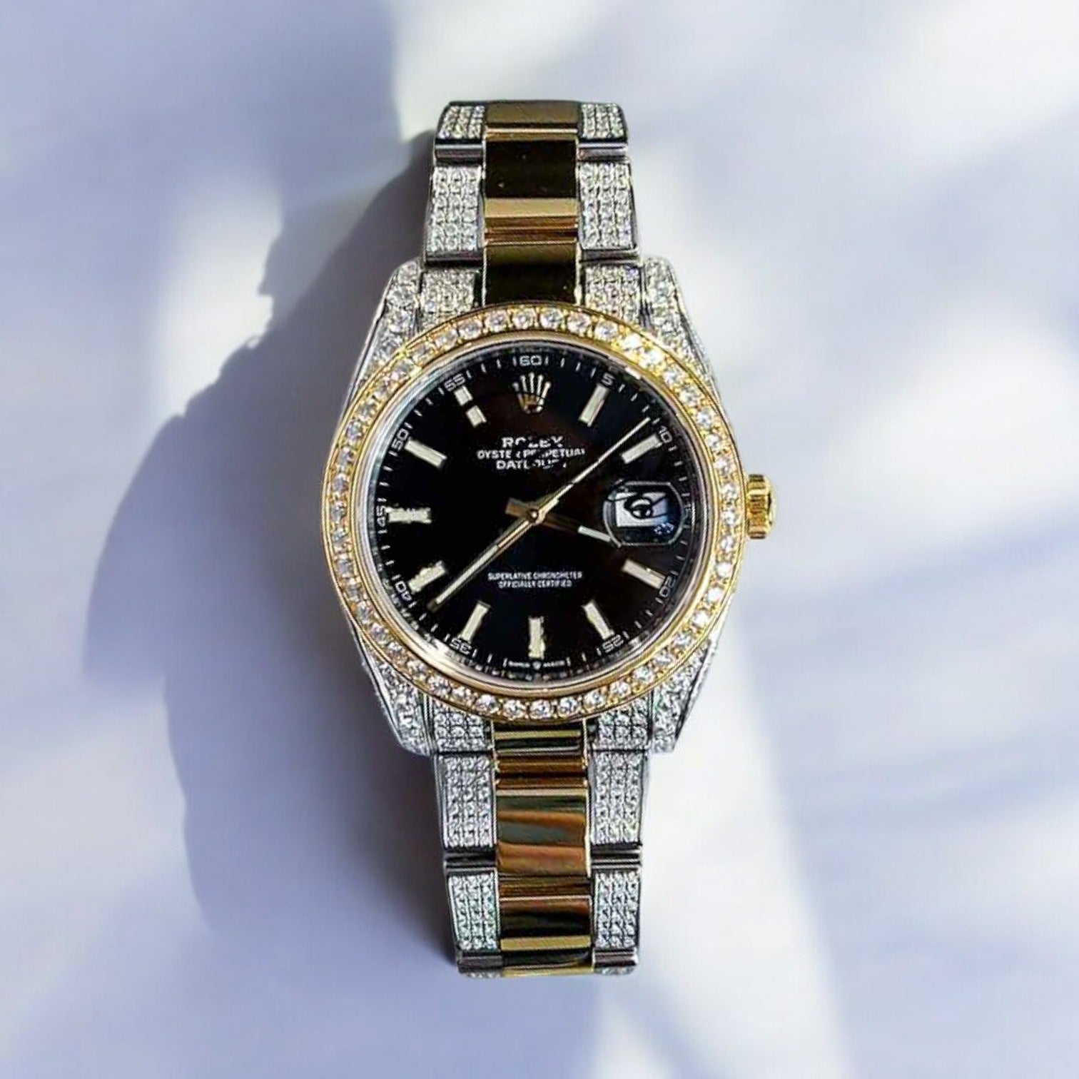 Datejust 41 – Oyster – Black Index Dial – Custom Diamond-Set - Iced out