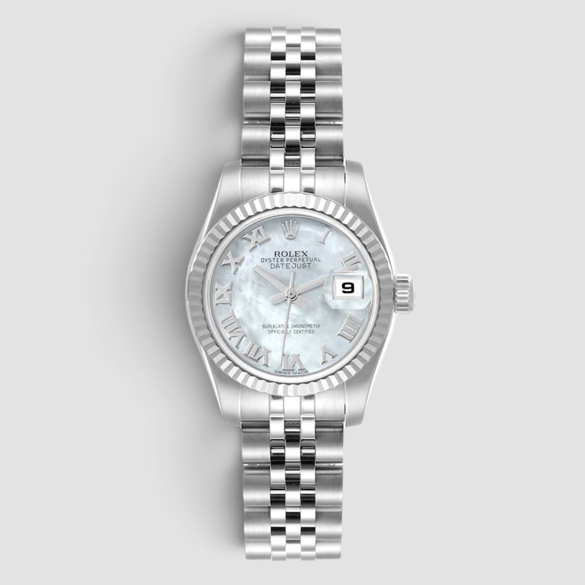 Lady-Datejust White Mother-of-Pearl Roman Numeral Dial Jubilee
