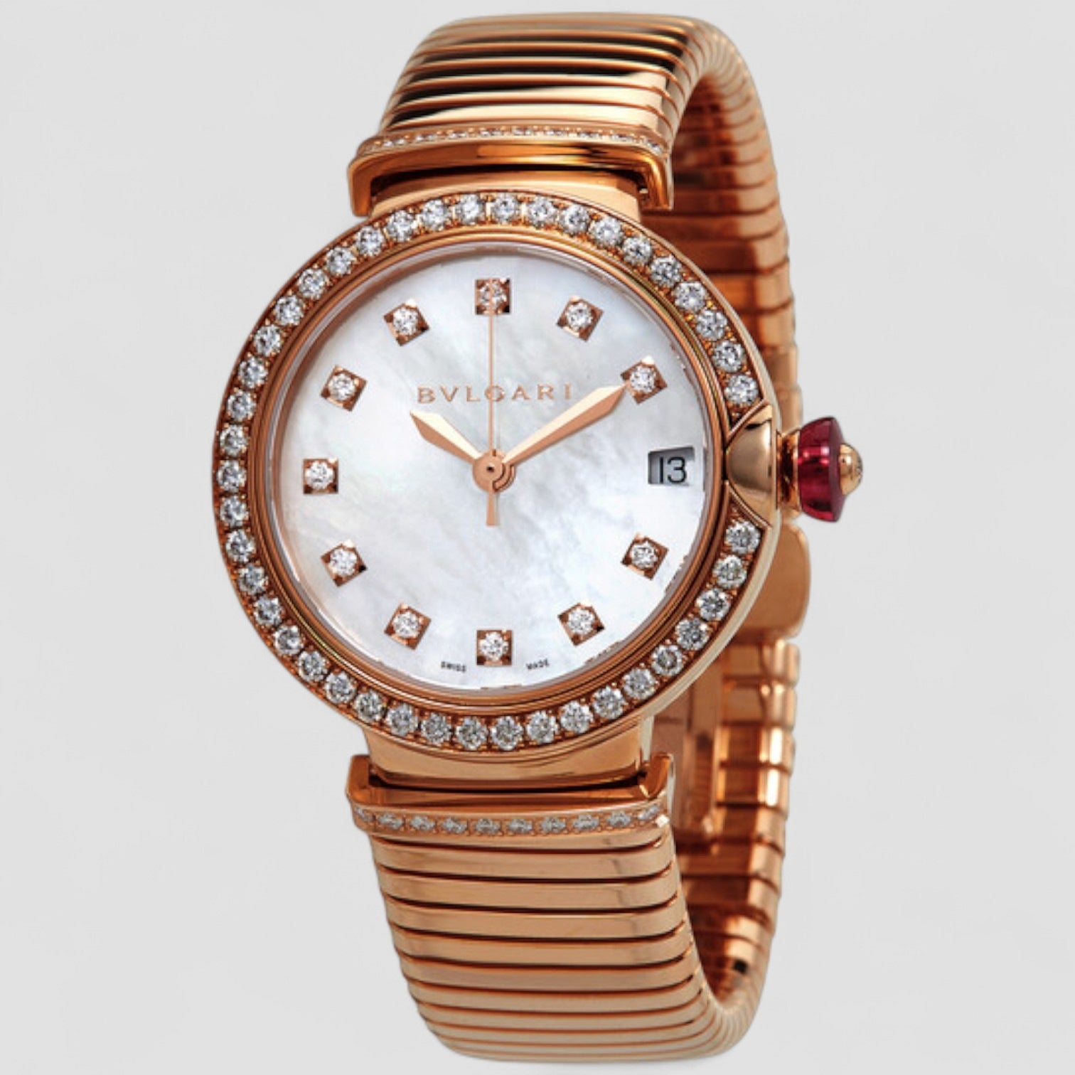 Serpenti Tubogas 18kt Rose Gold Diamond Ladies Watch