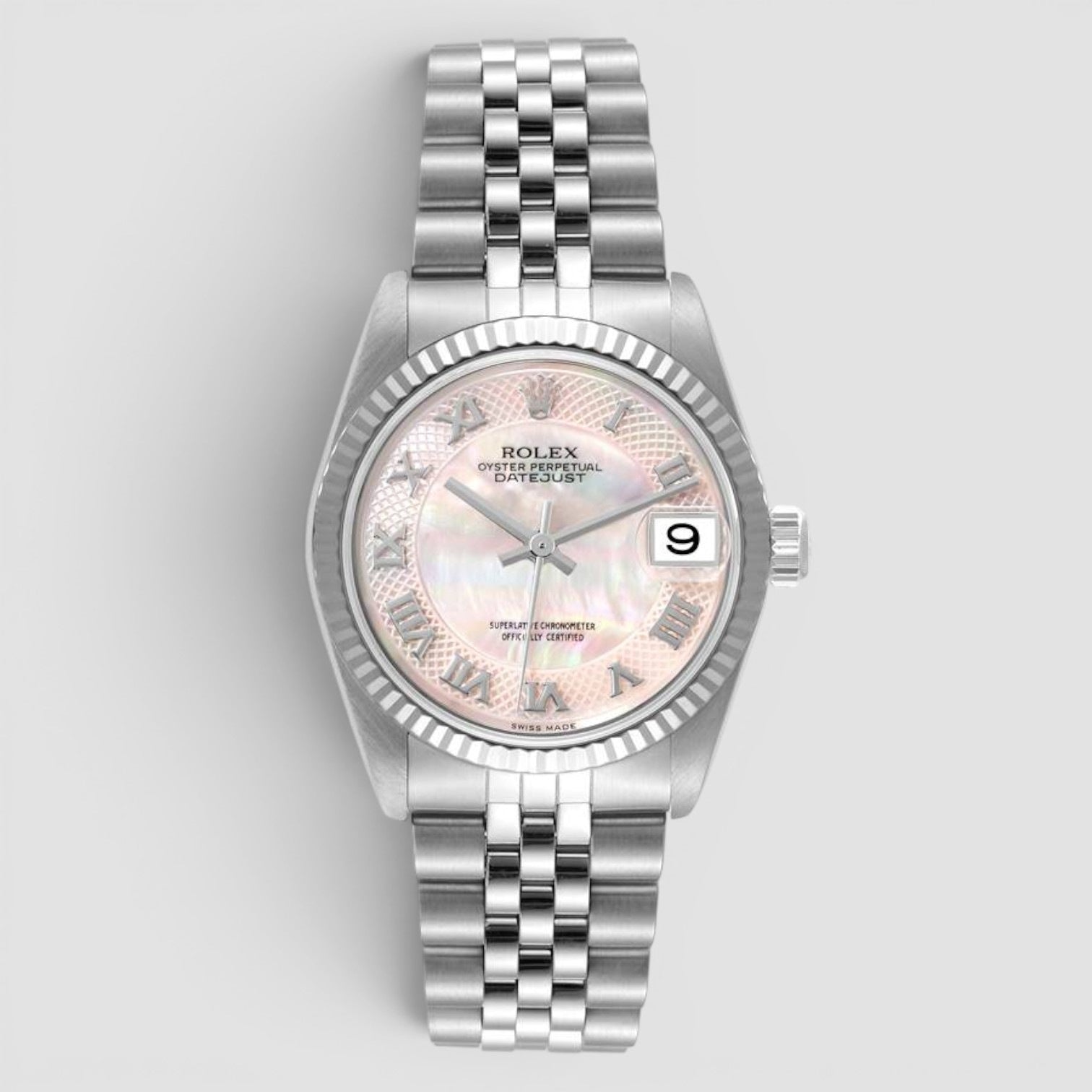 Datejust Midsize Steel White Gold MOP Dial Ladies Watch