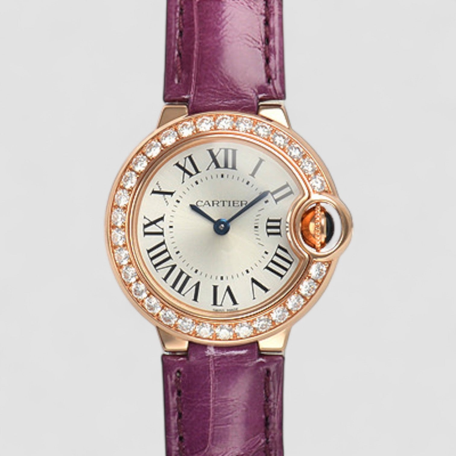 Ballon Bleu Silver Dial Rose Gold Diamond Bezel Ladies Watch