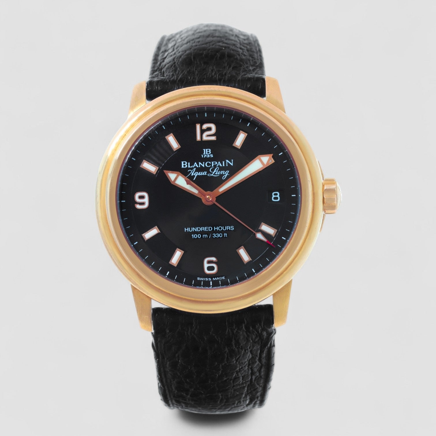 Aqualung 18K Rose Gold Hundred Hours Black Dial LIMITED
