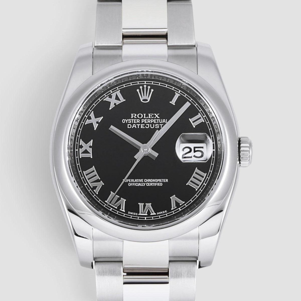 Datejust 36 Black Roman Dial Oyster