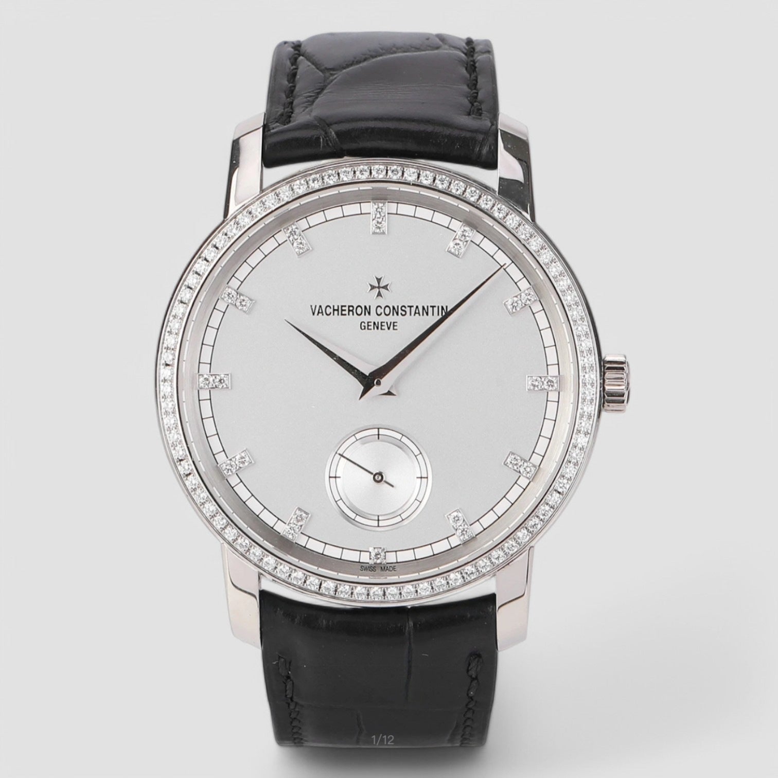 Traditionnelle Manual-Winding 18K White Gold Diamonds