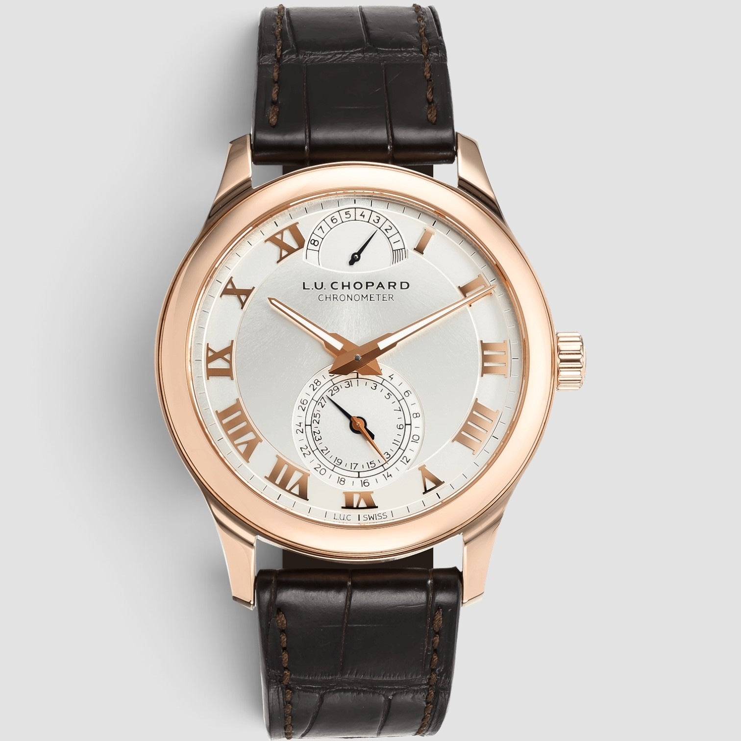 L.U.C Quattro 43mm Rose Gold Silver Dial