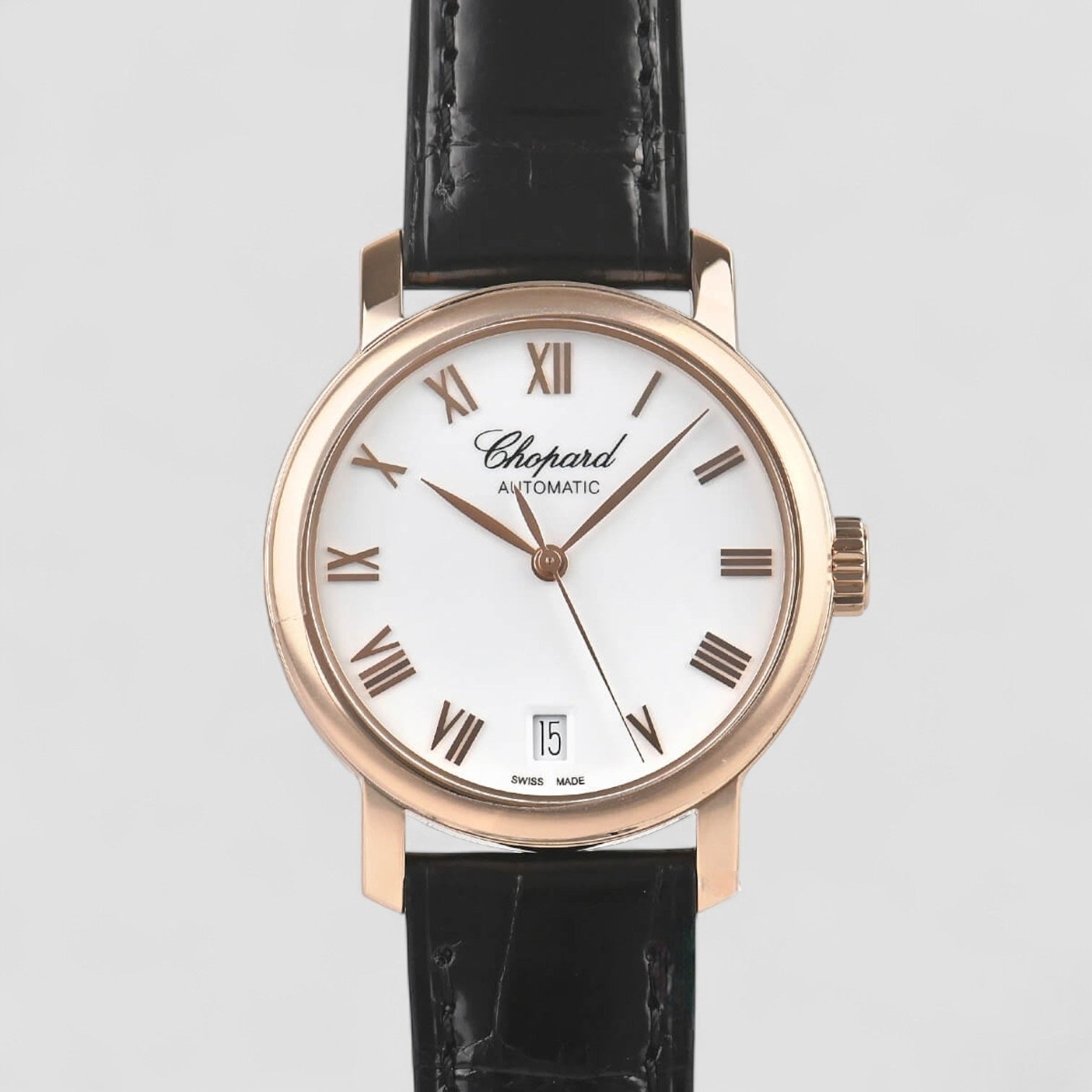 Classic Automatic White Dial Rose Gold Ladies Watch