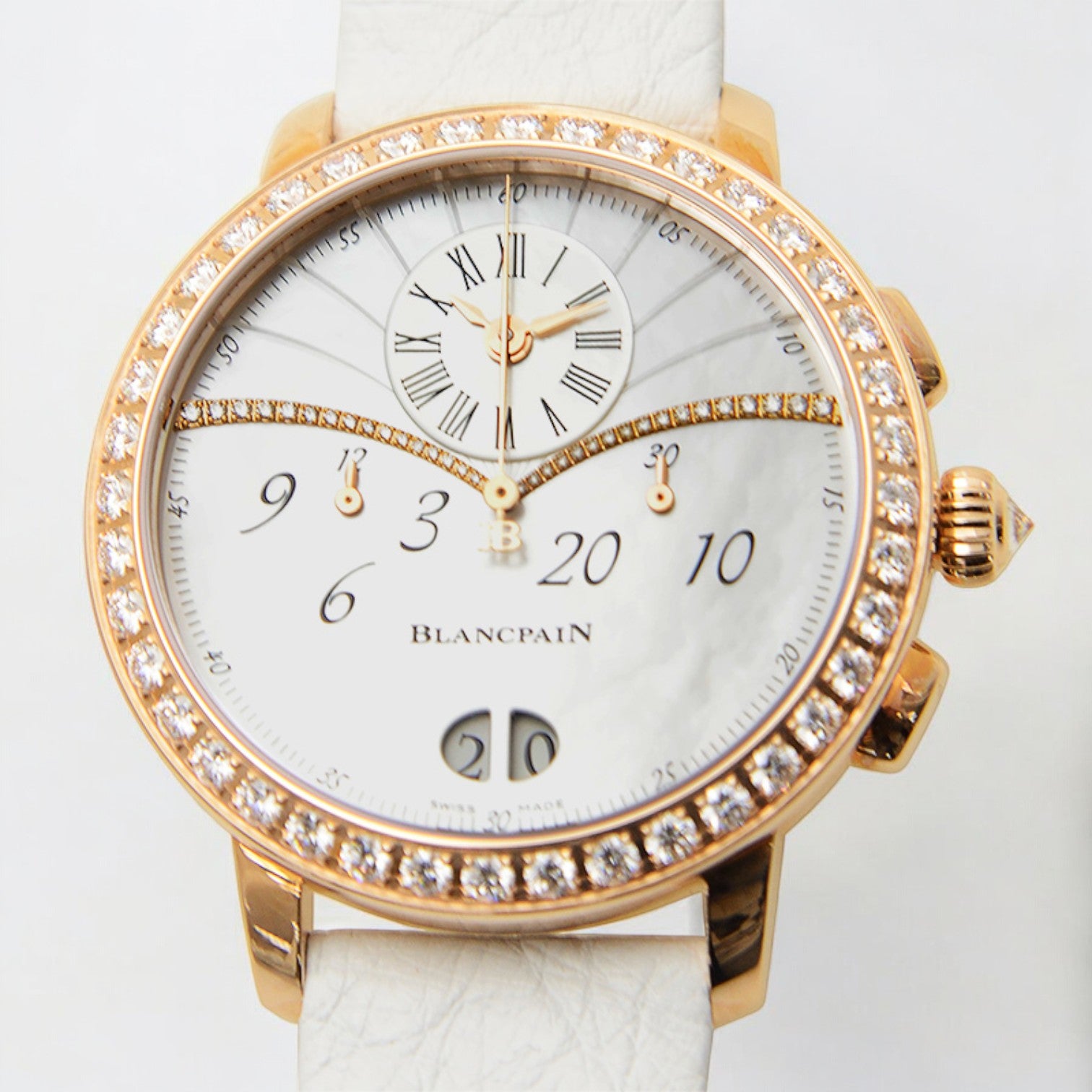 chronograph flyback grande date 18kt rose gold diamond