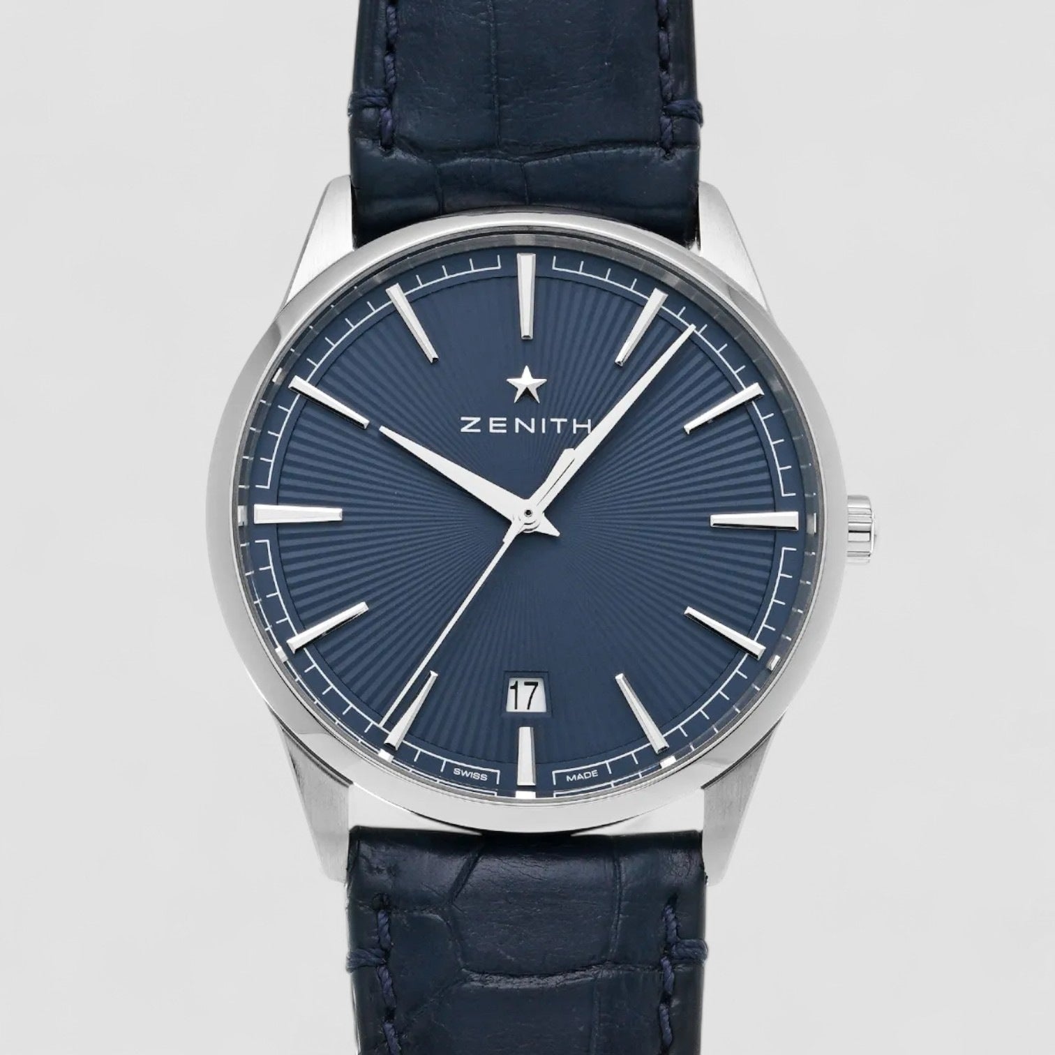 Elite Automatic Blue Sunray patterned Dial Steel Men's Watch