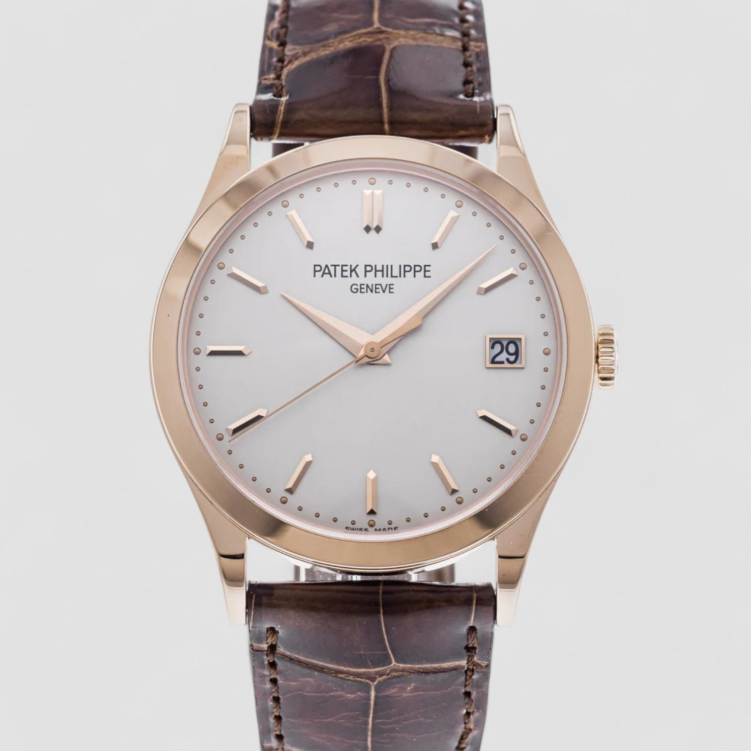 Calatrava 18K Rose Gold Silver Dial