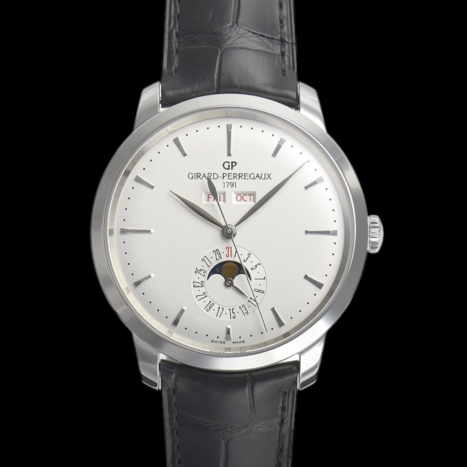 1966 Full Calendar 40mm Steel Leather Strap