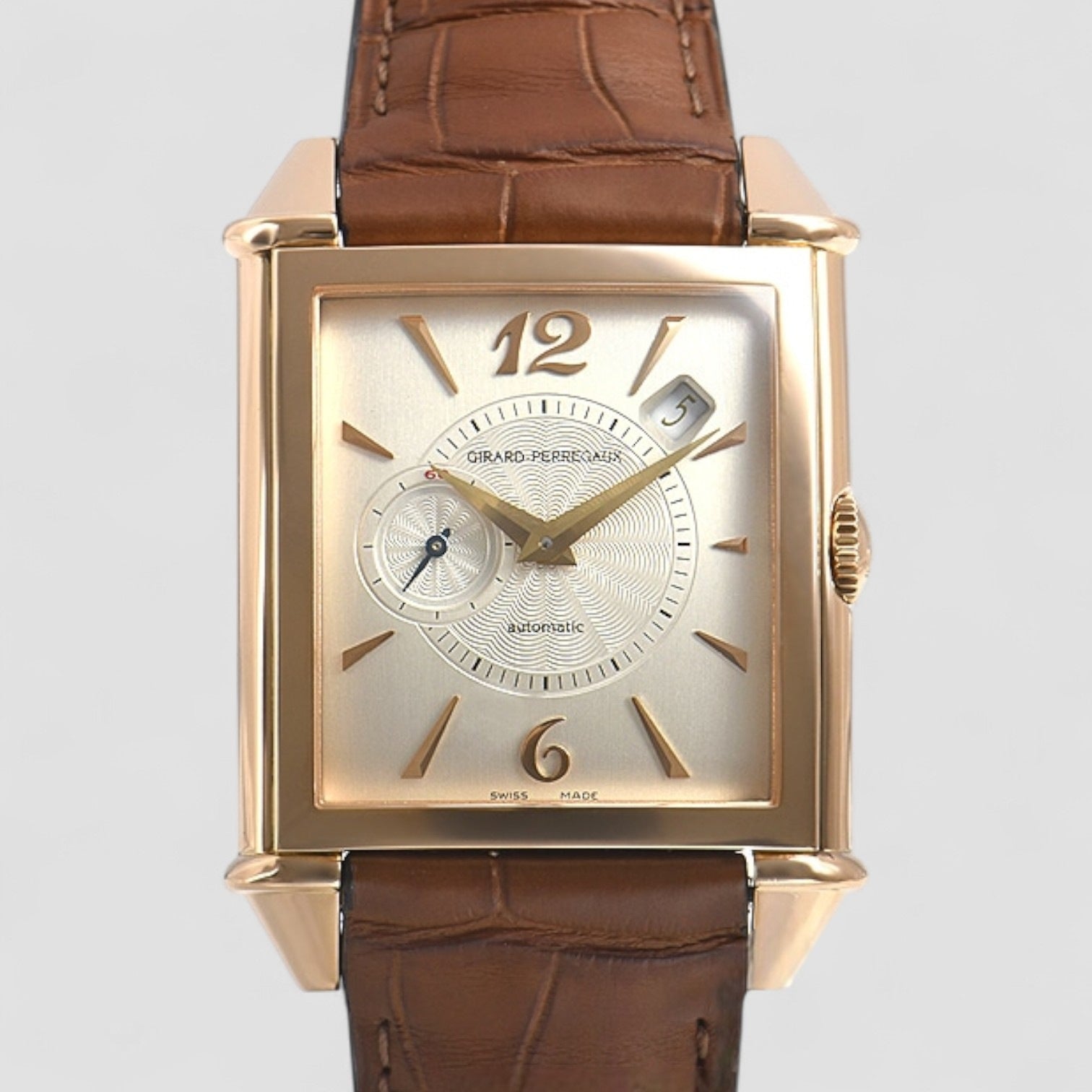 Vintage 1945 Automatic Silver Dial 18K Rose Gold
