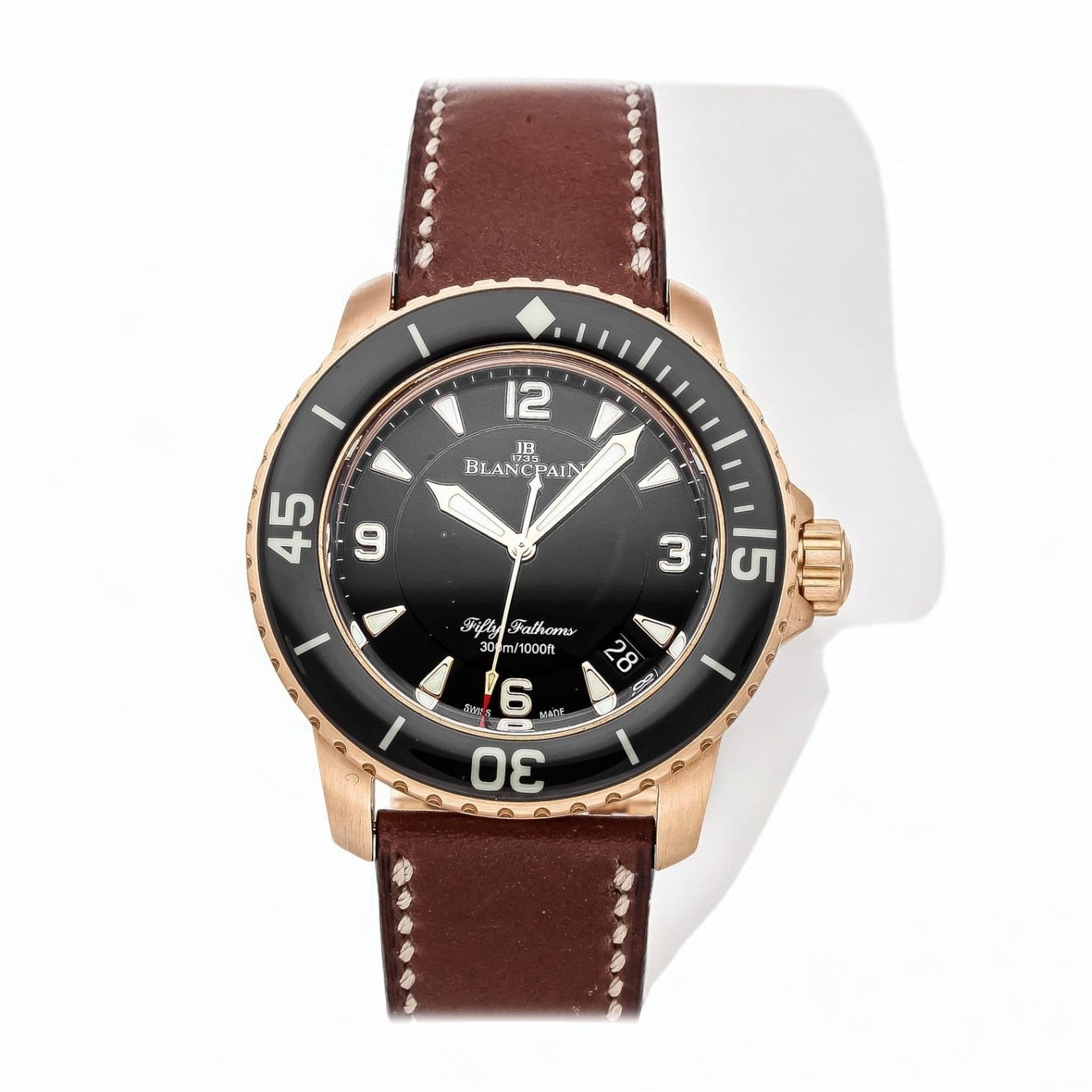 Fifty Fathoms 18K Rose Gold / Leather