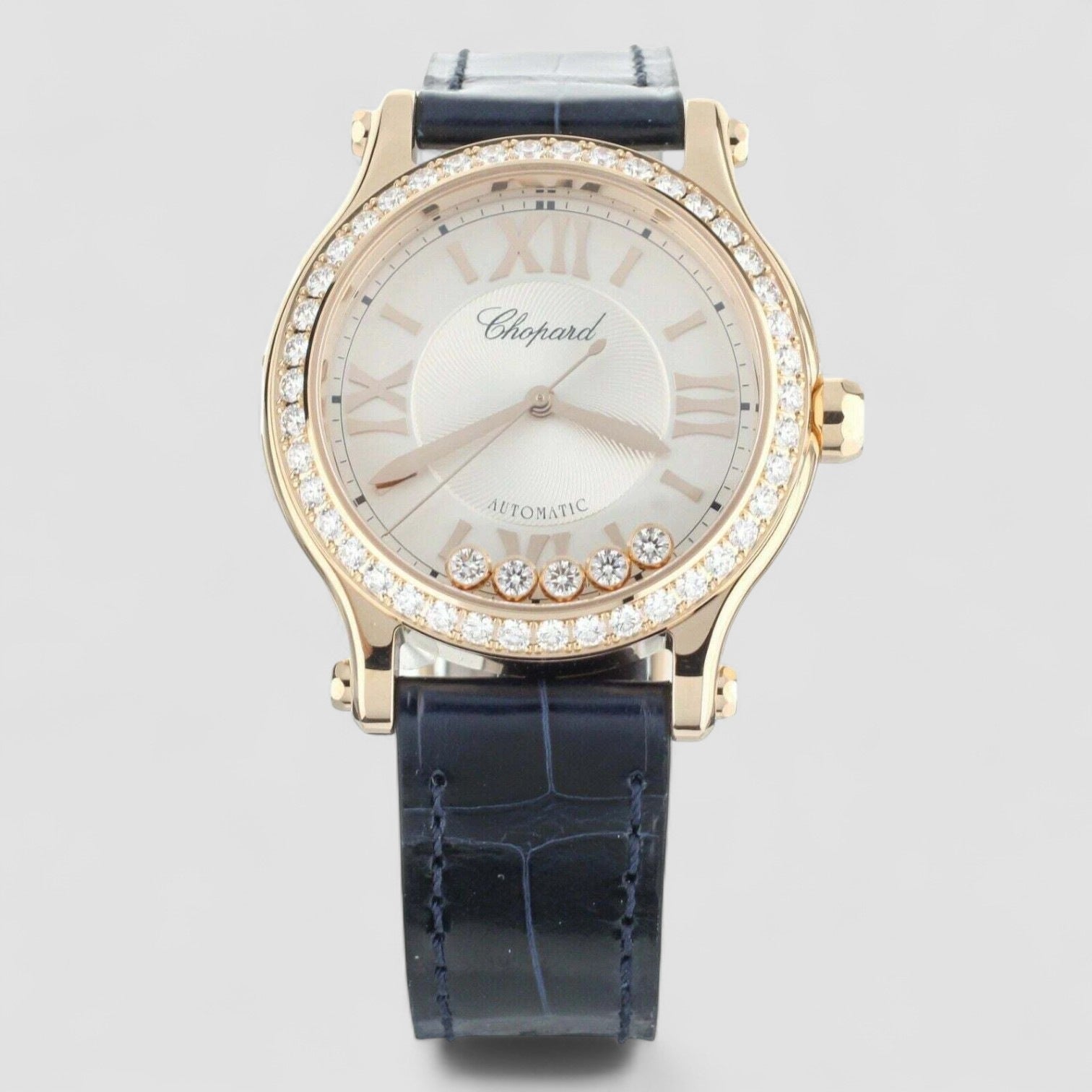 Happy Sport Automatic Rose Gold Diamond Bezel 33mm