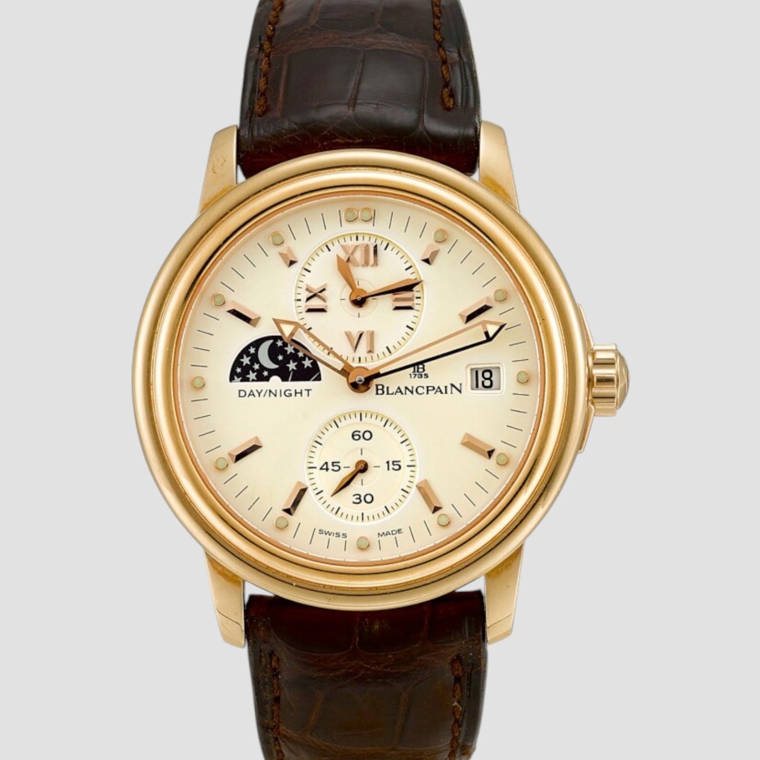 PINK GOLD DUAL TIME ZONE WRISTWATCH