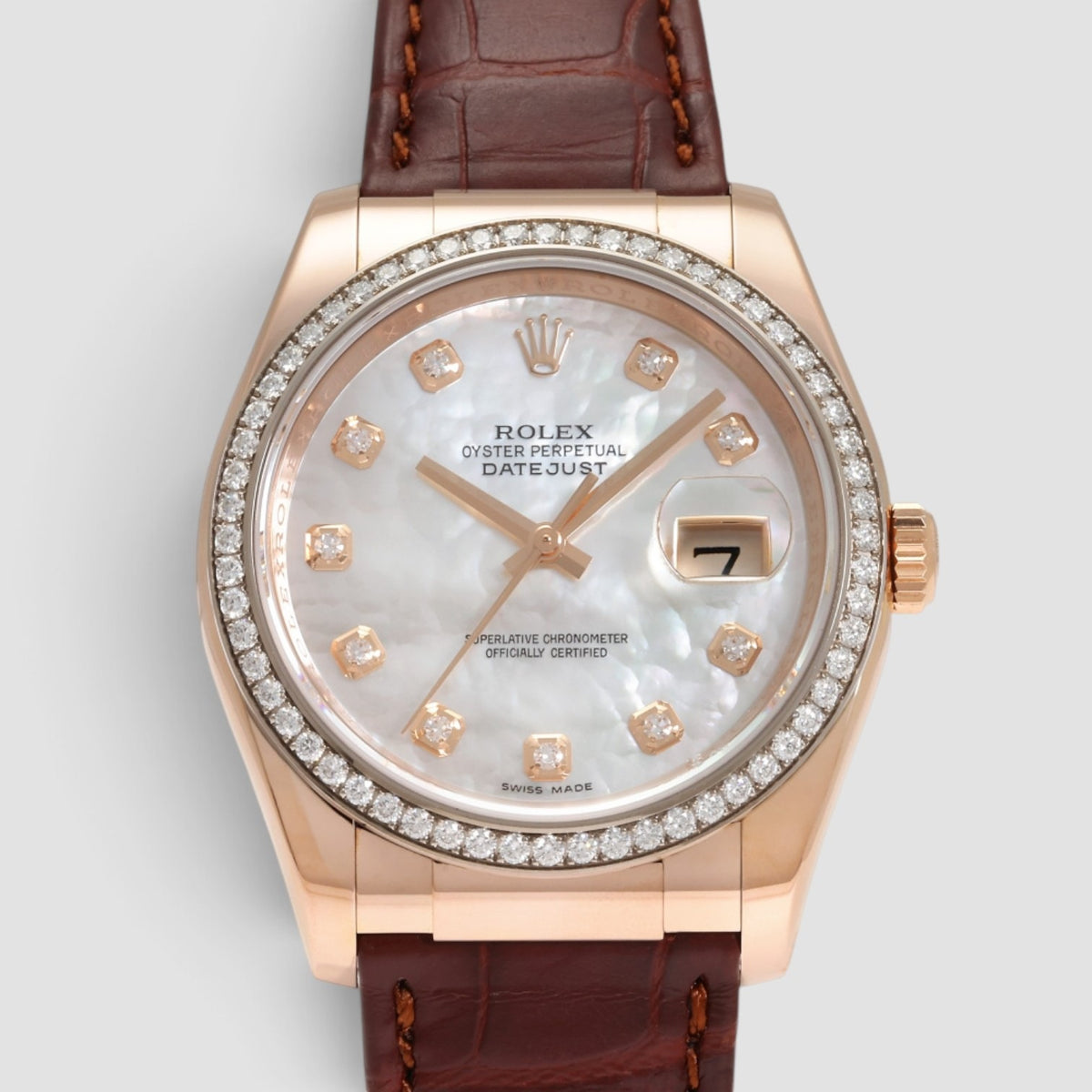 Datejust 36 Everose Gold Mother-of-Pearl Diamond Dial