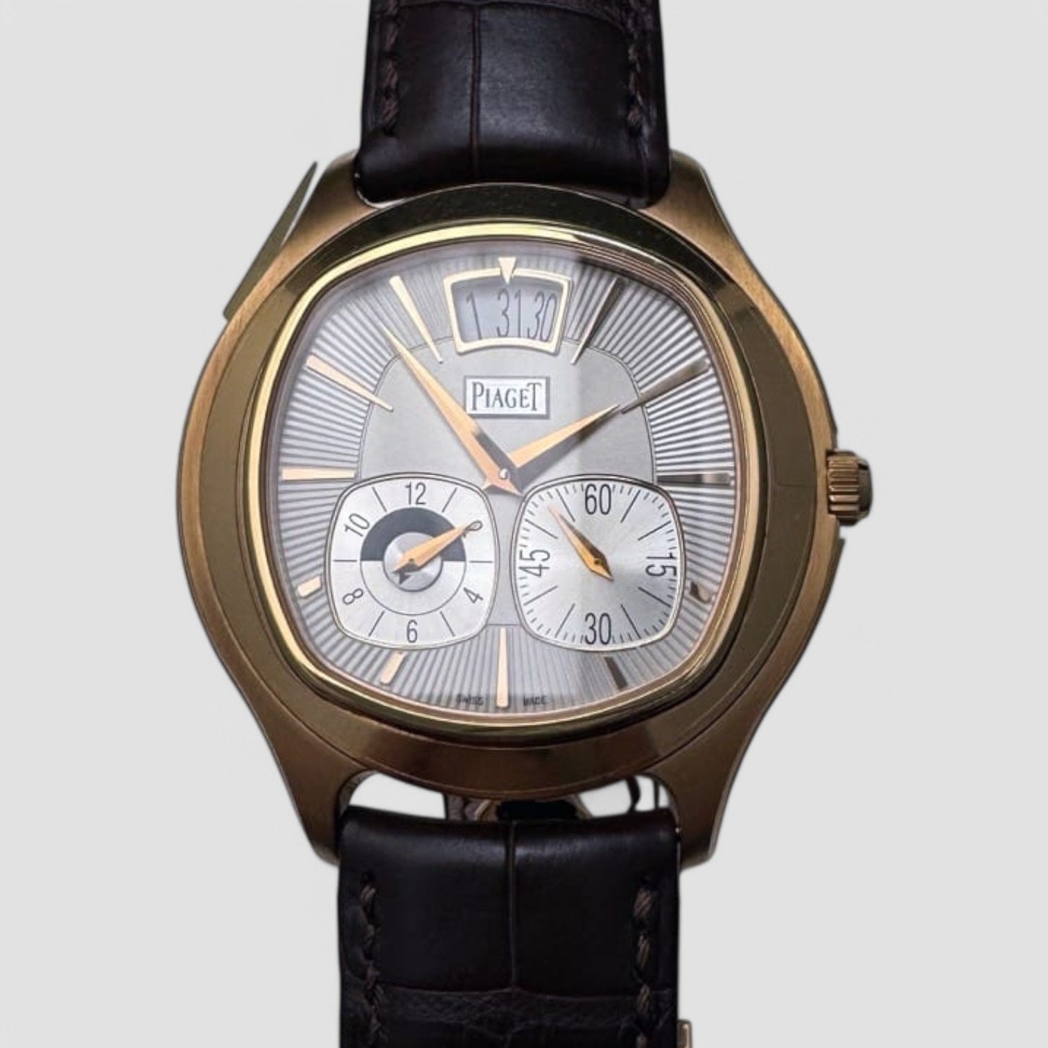 Emperador Automatic Silver Dial Brown Leather Men's Watch