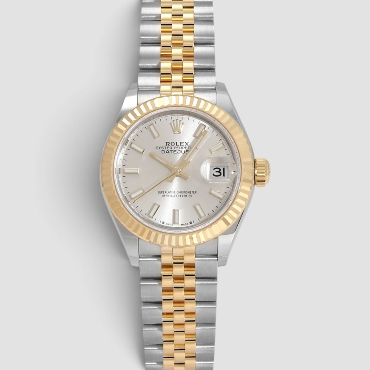 Lady-Datejust 28 Silver Index Dial Jubilee