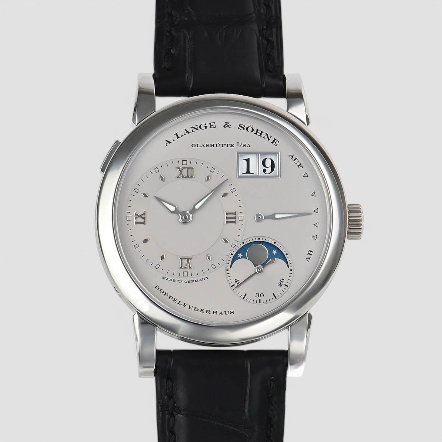 Lange 1 Moon Platinum Silver Dial